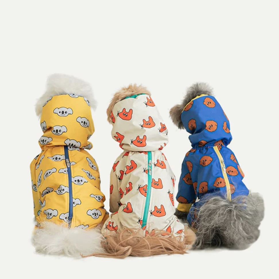 Impermeabile per Cani da Compagnia Impermeabile Universale A Quattro Zampe per Cani di Grossa Taglia all Inclusive con Impermeabile,Blu,3XL