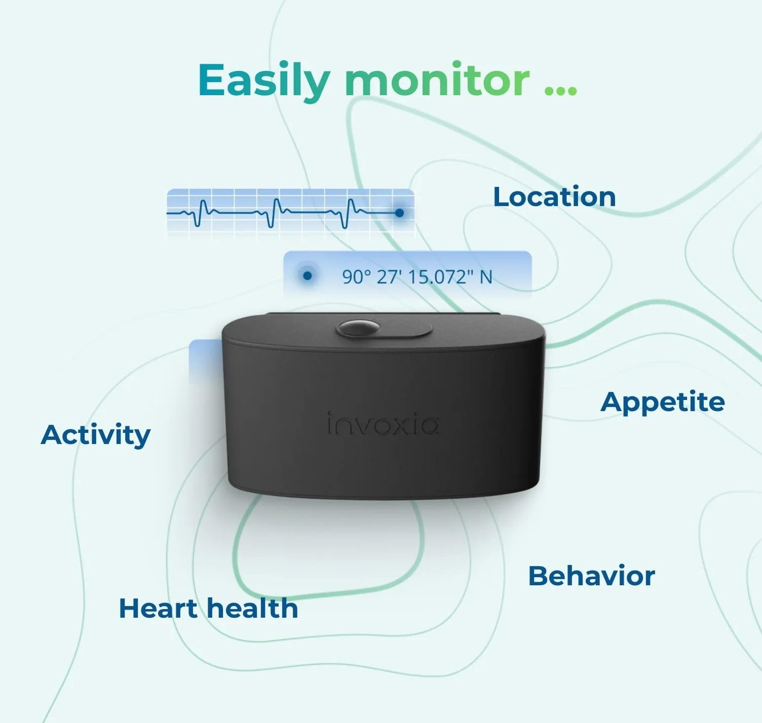 Invoxia Minitailz - Localizzatore GPS e di salute per cani n. 1 - Avvisi anti-fuga, scansione respiratoria - Posizione in tempo reale, ricaricabile tramite USB, zona virtuale e recinto