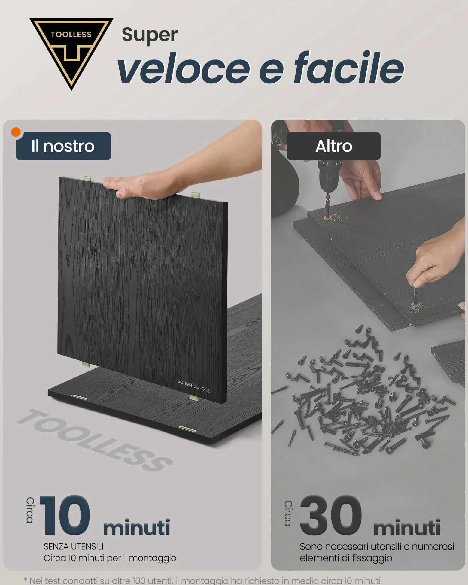SONGMICS HOME Armadietto per Lettiera, Montaggio Rapido Senza Attrezzi Toolless, Casetta per Gatti Grandi, Porte a Spinta per Aprire, Tecnologia TOOLLESS, Nero Ebano PCL013B03