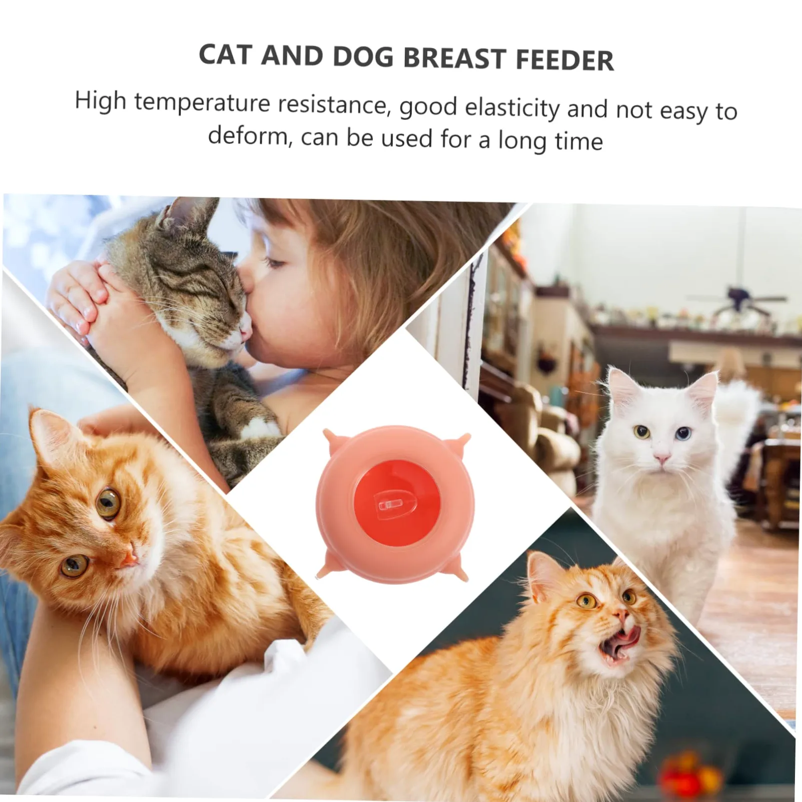 Biberon per Allattamento per Cuccioli e Gattini, in Silicone Rosa, Leggero e Riutilizzabile, Facile da Pulire, per Piccoli Animali | Mangiatoia per Cuccioli, Facile da Riporre, Accessorio per Animali Domestici, per Gattino