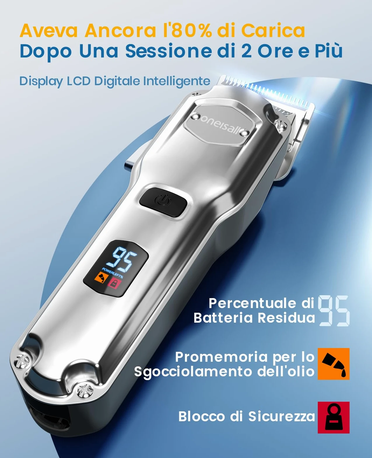 oneisall Tosatrice per Cani per la cura del pelo spesso e pesante/rasatore domestico silenzioso, ricaricabile e senza fili con lama in acciaio inox/rasatore impermeabile per cani