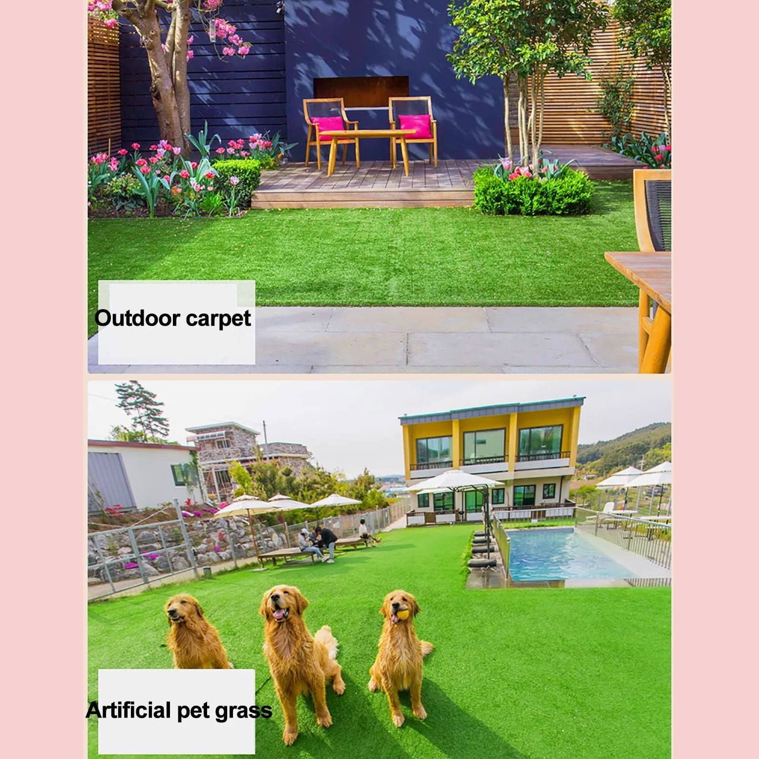 Tappeto in erba artificiale, tappeto sintetico per interni ed esterni, ideale per addestramento di animali domestici, patio, parco giochi, giardini e prati