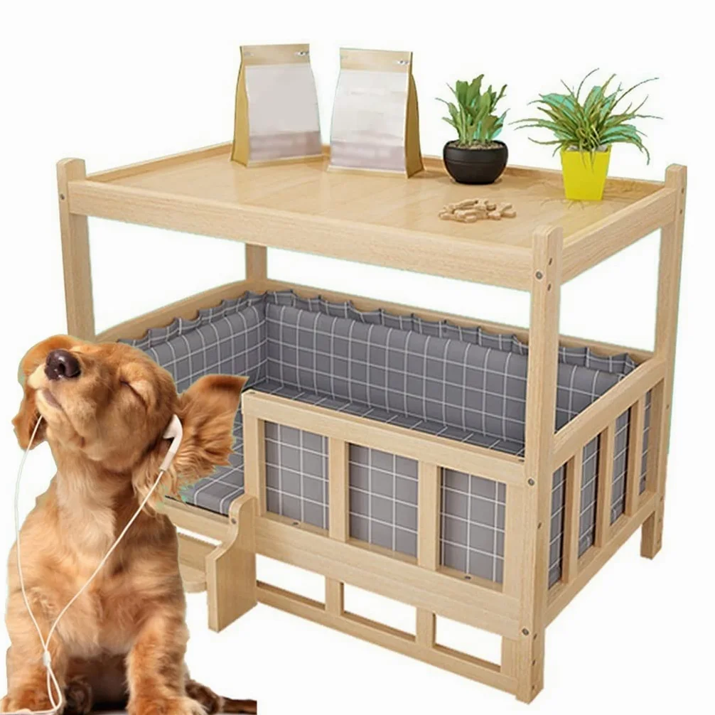 Cuccia in Legno Massello per Cani e Gatti, Adatta per Golden Retriever e Orsacchiotto