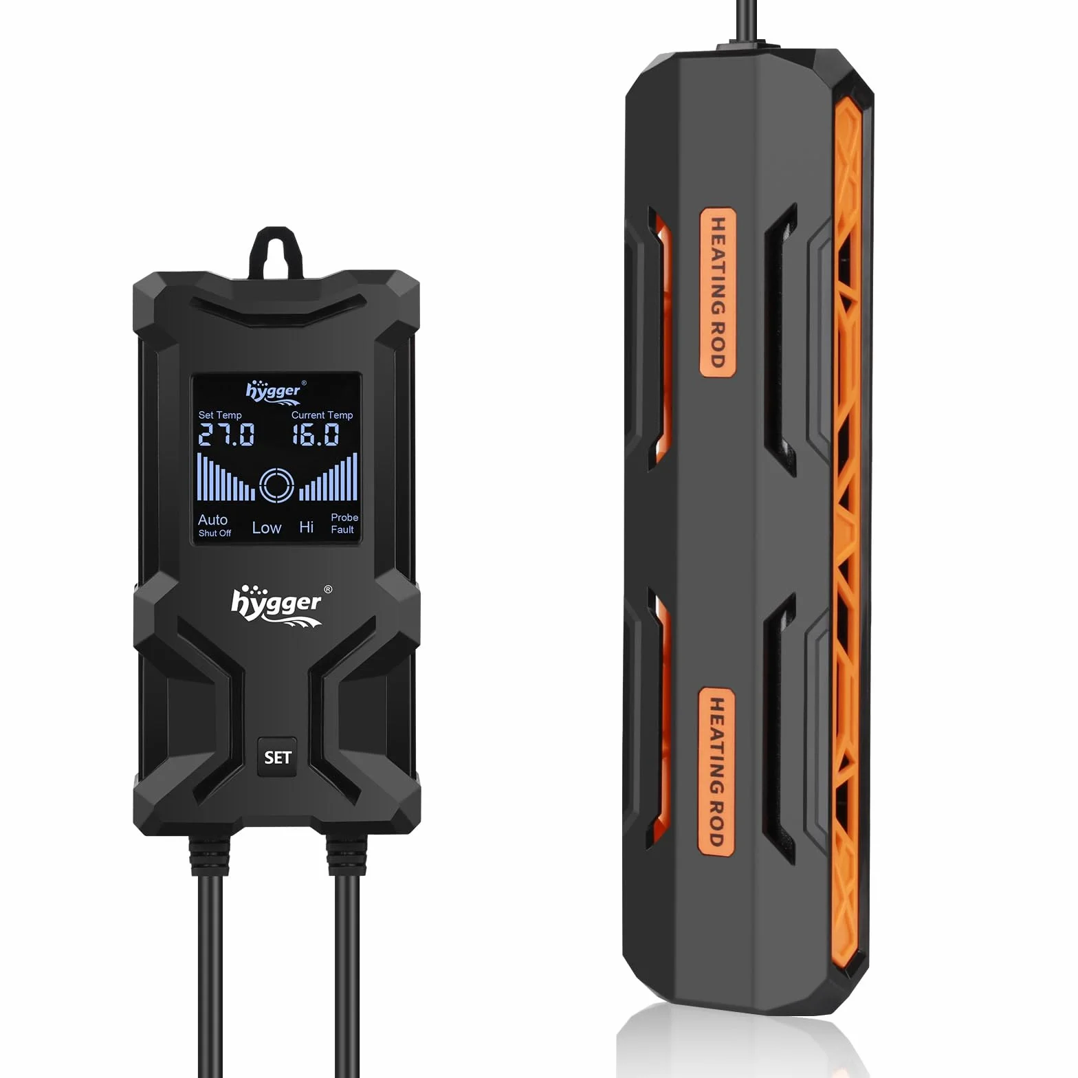 hygger Riscaldatore per Acquario, 600W Sommergibile Riscaldatore per Acquario con Controller Display Digitale LCD Intelligente Protezione Spegnimento Automatico per 250-511L Tank
