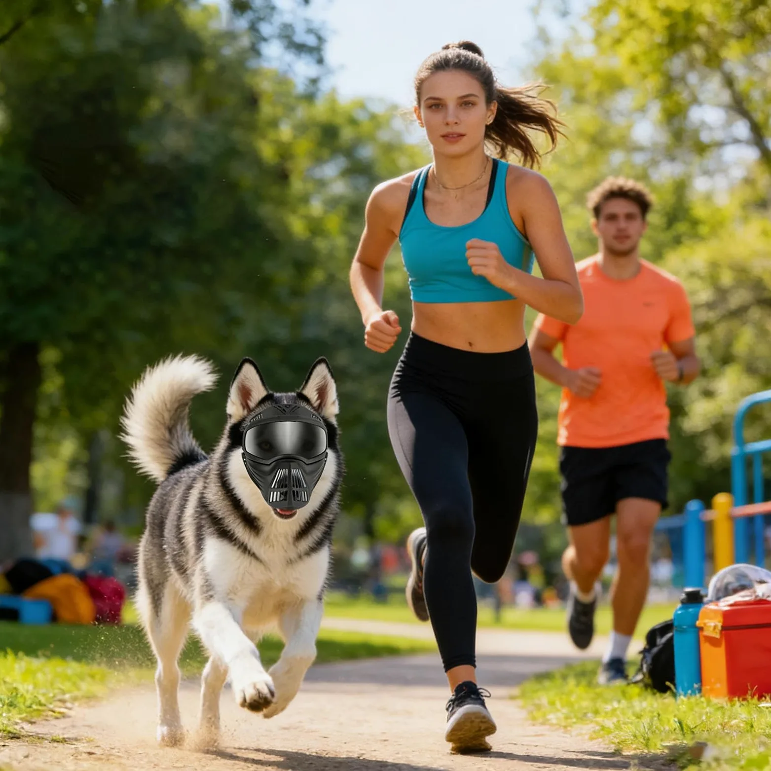 Occhiali Protettivi per Cani Occhiali Antiappannamento con Copribocca | Occhiali da Sole Regolabili Antivento e Protezione UV Viso Completo Spiaggia Campeggio Escursionismo Addestramento