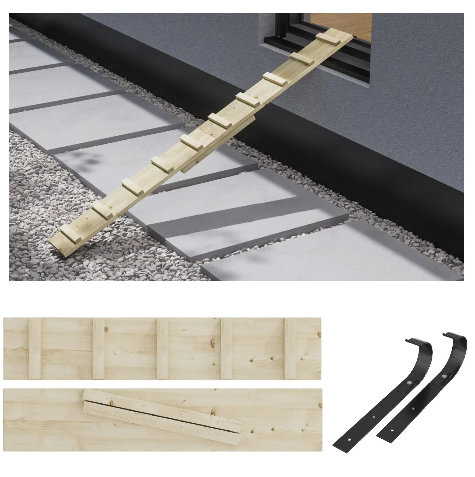 Scala per gatti, gradino per gatti, per balcone, scale, 3 m, con ganci in metallo