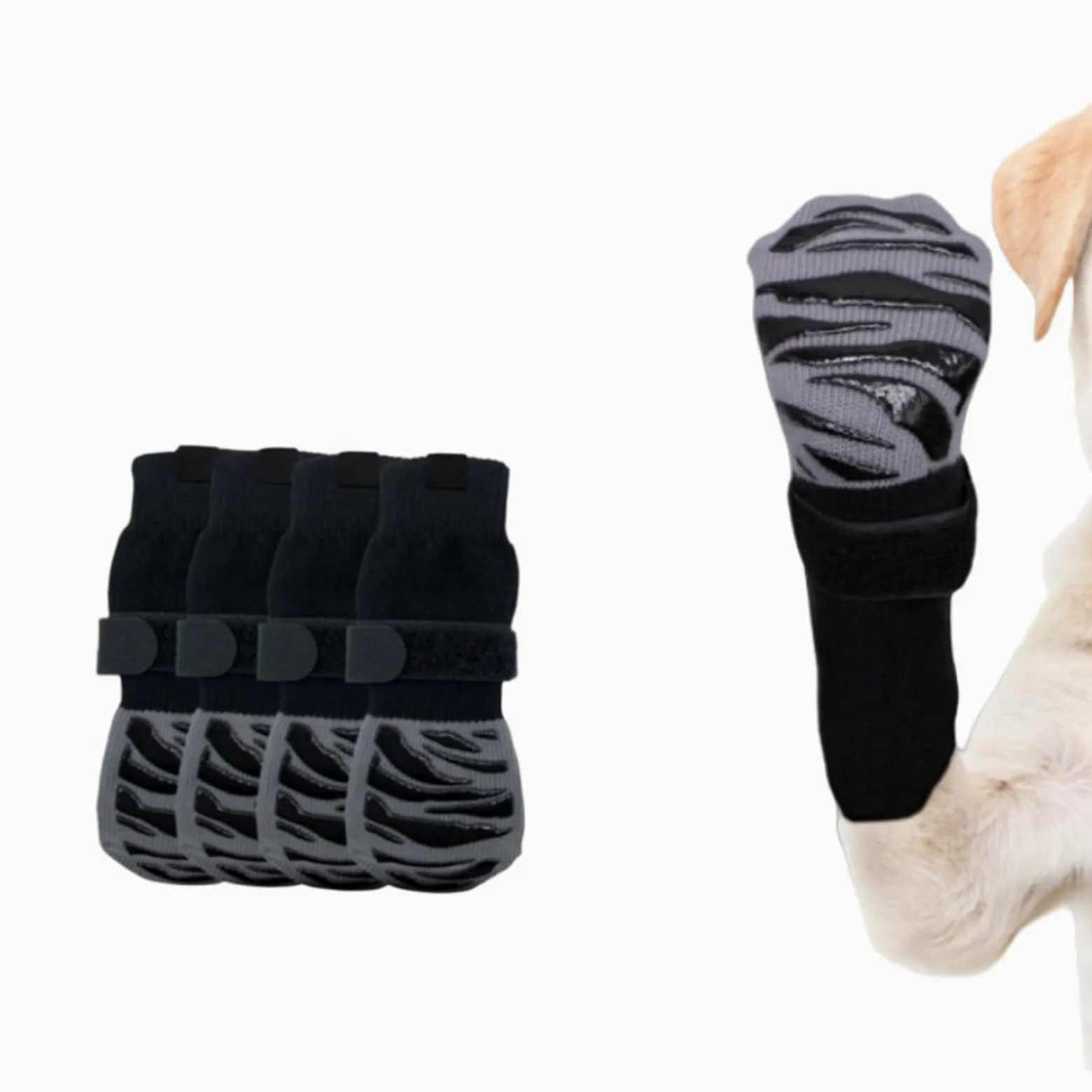 Calzini Per Cani Antiscivolo E Aderenti Calzini Per Cani Premium Per Pavimenti in Legno, Calzini Invernali Per Cani Ispessiti Morbidi E Caldi, Prevengono La Leccatura Delle Zampe - Forte Trazione,XL