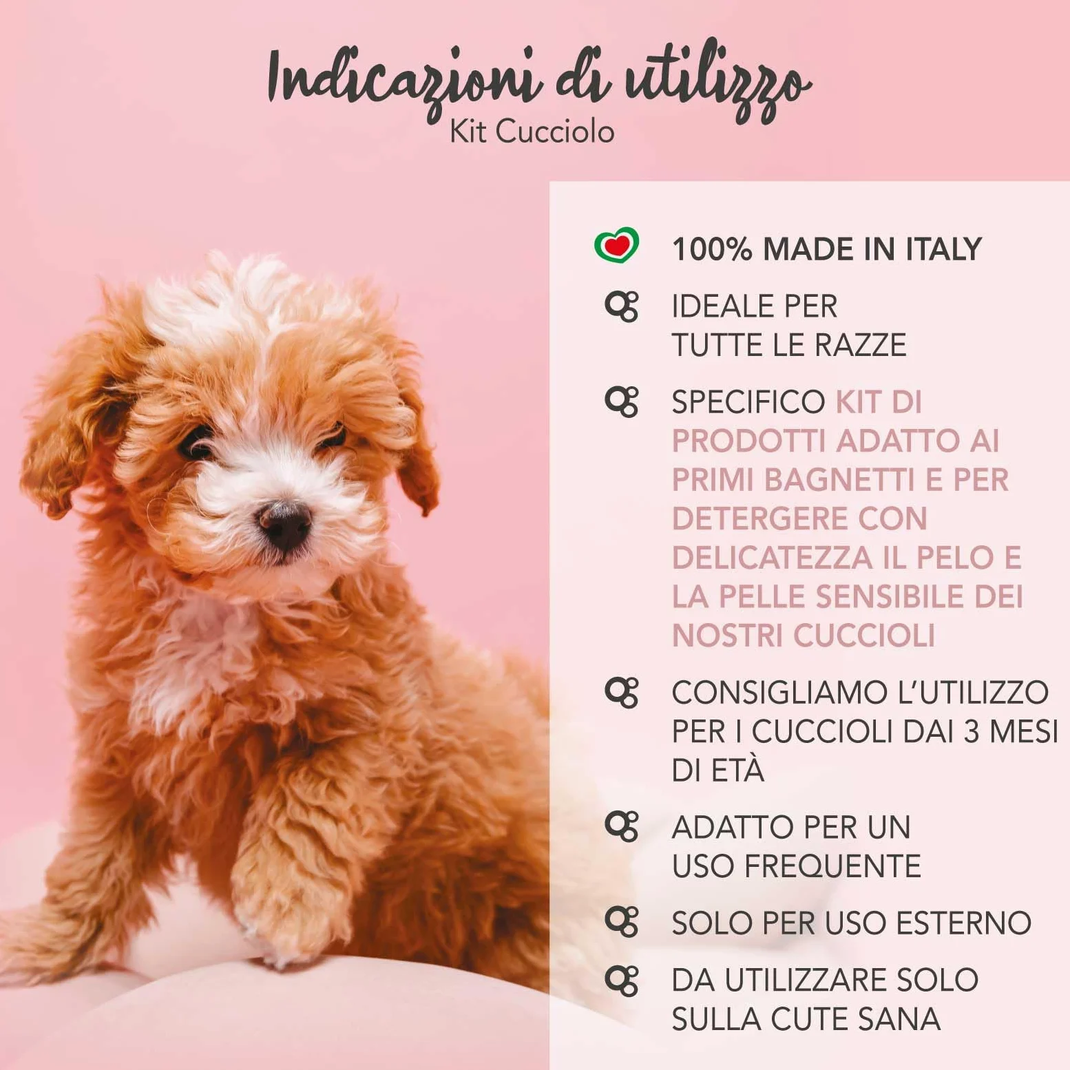 YUUP! - KIT CUCCIOLO | Shampoo per cuccioli e pelli sensibili, Balsamo districante e Acqua Profumata, ideale anche per gatto