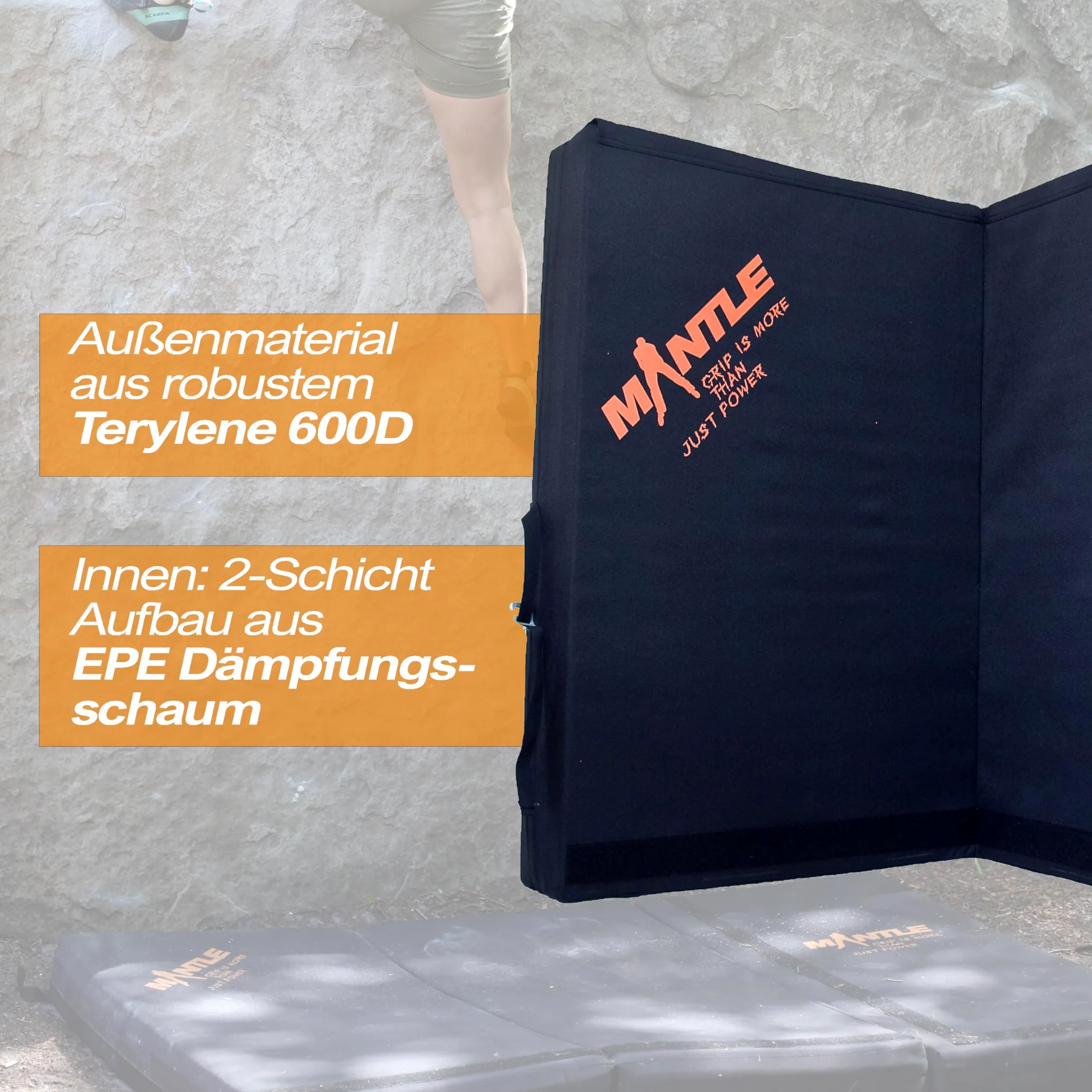 Mantle, Tappetino Protettivo Crash Pad, Nero (Schwarz), XL
