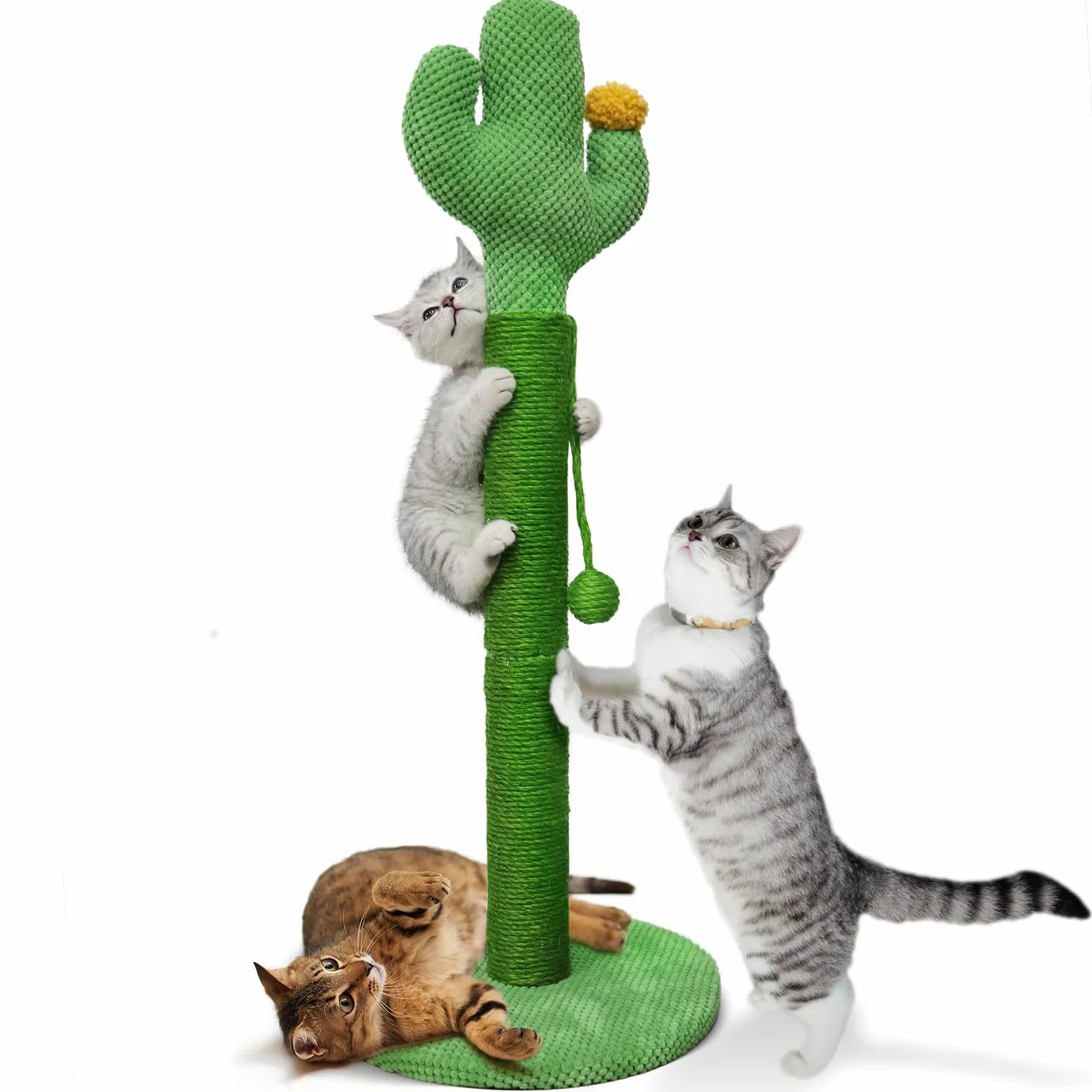 Mora Pets Tiragraffi per Gatti Cactus 83 cm Colonne Tiragraffi Albero per Gatti Adulti Palo in Naturali Sisal