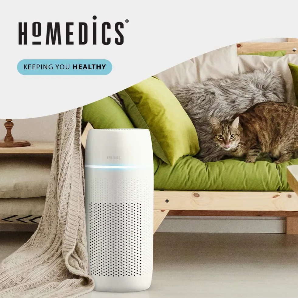 HoMedics® TotalClean® PetPlus - Filtro HEPA di ricambio per allergie, animali domestici, fumo e peli con filtro a carbone attivo, eliminatore di odori e deodorante