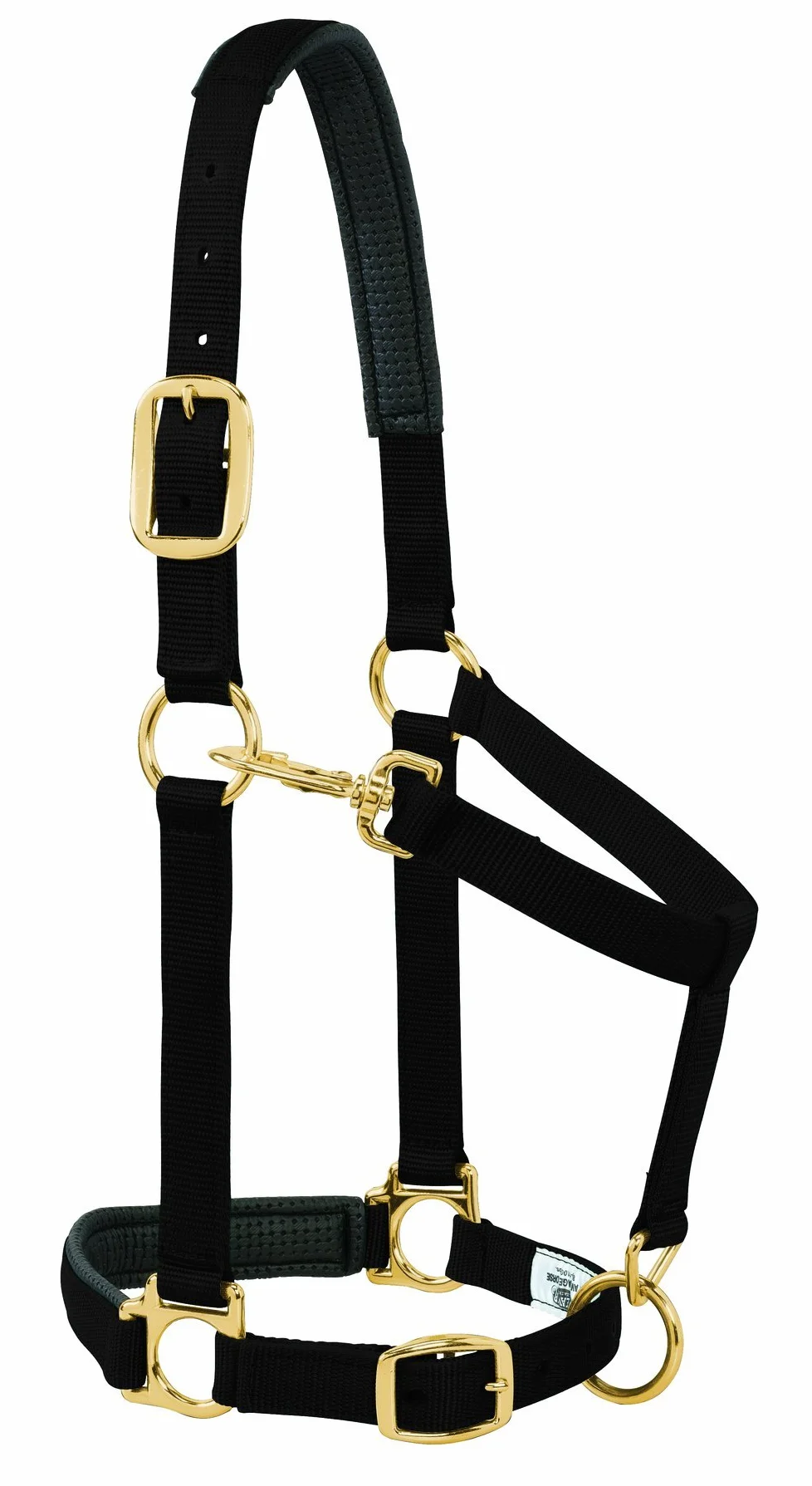 Weaver Leather Capezza imbottita regolabile per mento e gola a scatto, 2,5 cm media a cavallo o anno: nero massiccio