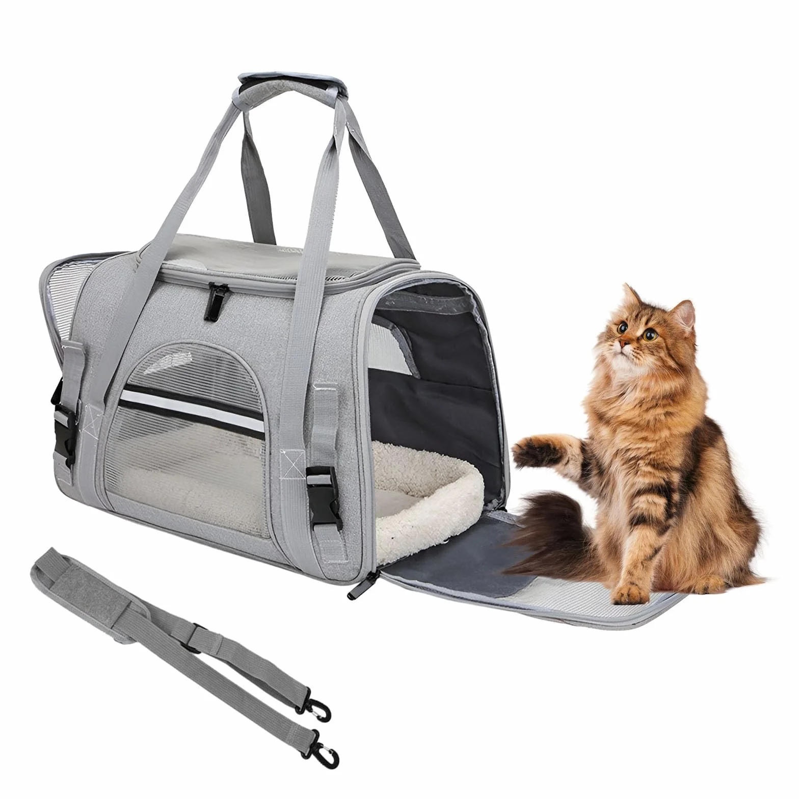 Borsa trasportatore per animali domestici, trasportino per cani e gatti, traspirante, pieghevole, in PET, per animali domestici di meno di 5 kg, trasportino per cani e gatti, traspirante