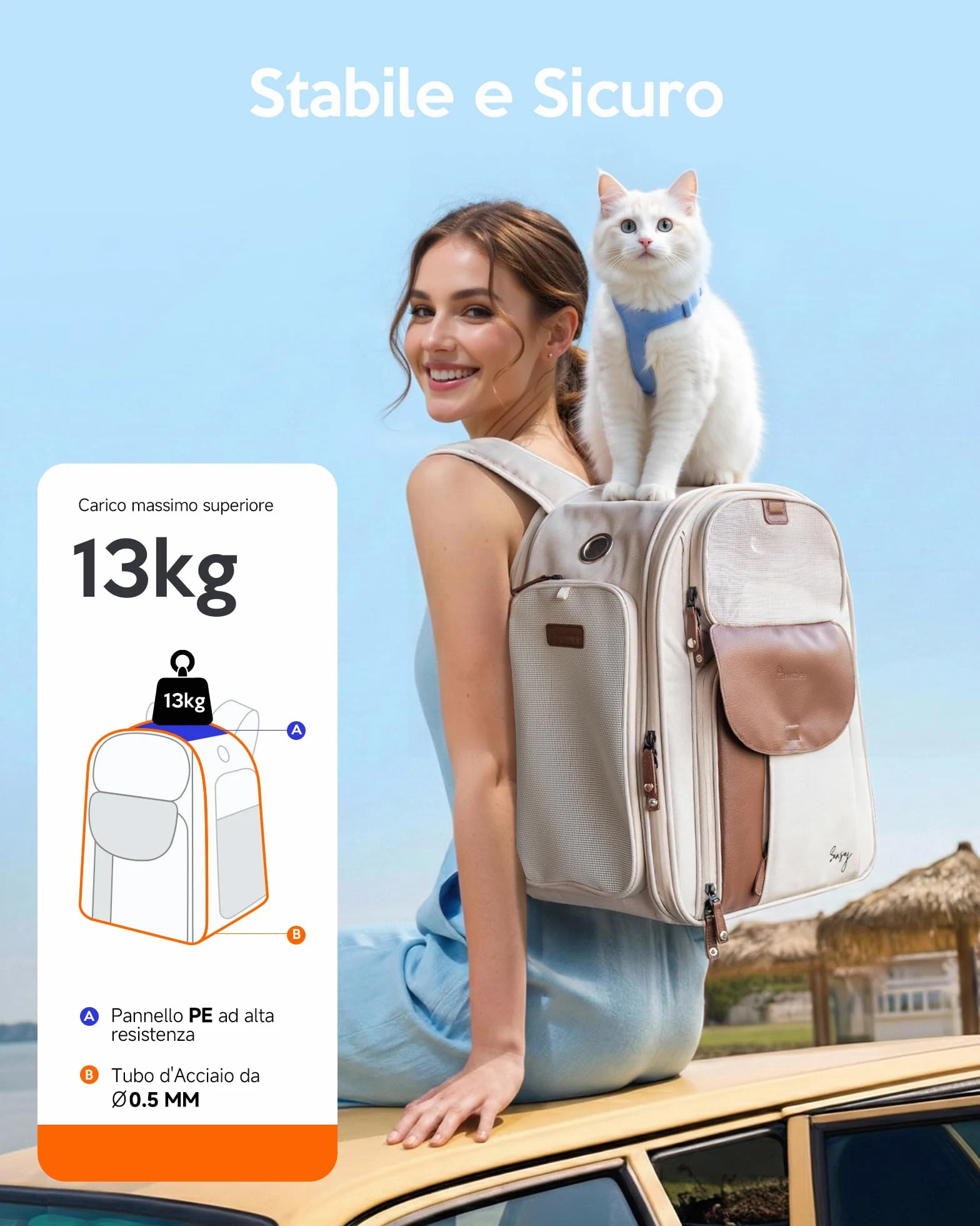 Zaino per Gatti con Portalettiera, Pawmee x Sensej, Portatile e Salvaspazio, Zaino Espandibile con Rete Traspirante, per Gatti Fino a 8kg, Ideale per Viaggi, Escursioni, Black Green