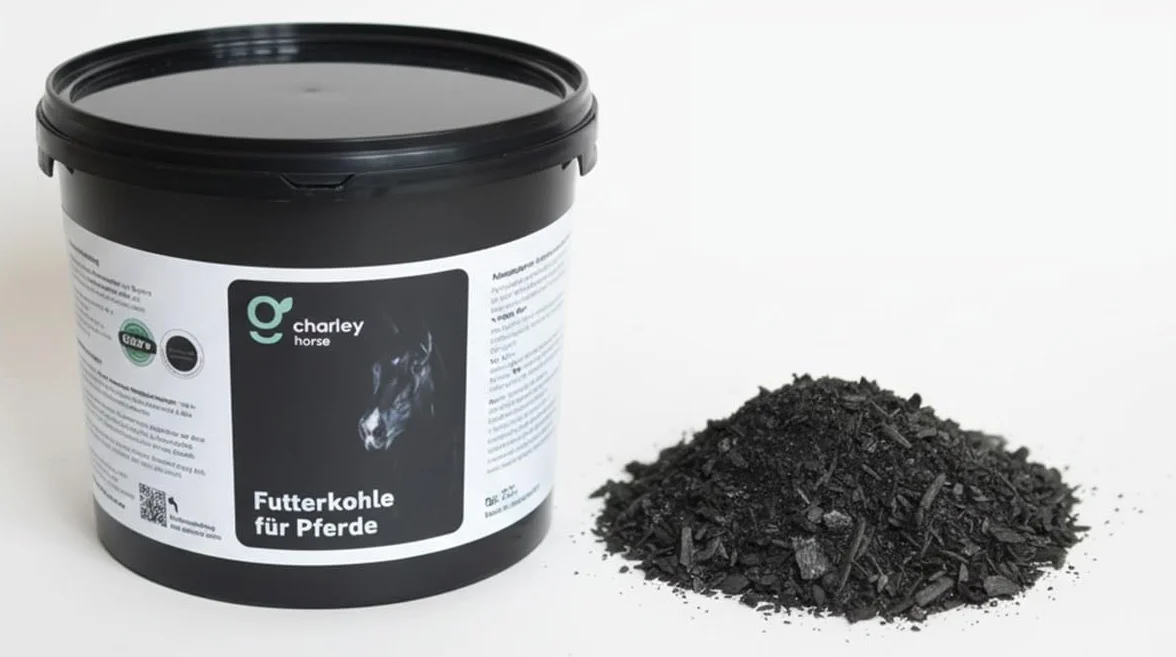 Carbone alimentare per cavalli – Secchio da 5 l di carbone per mangimi premium per una sana digestione, per la prevenzione e come aiuto naturale immediato per coliche e feci