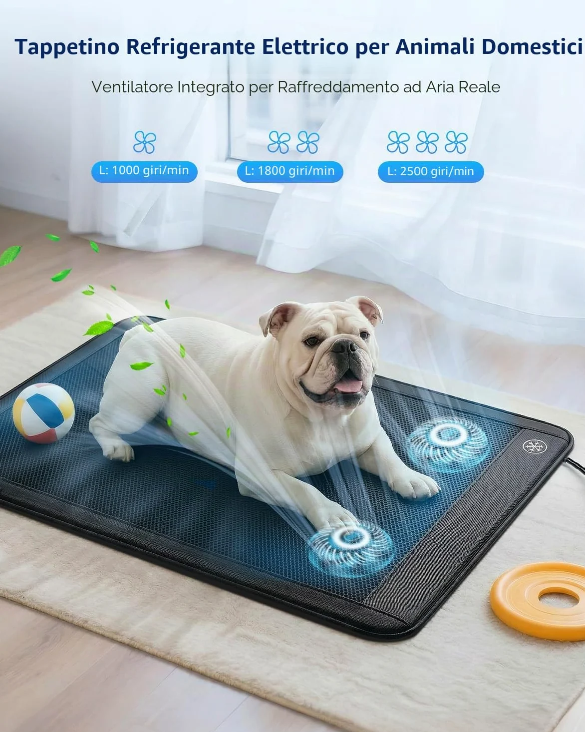 Tappetino refrigerante elettrico per cani, 76,2 x 61 cm, tappetino di raffreddamento per animali domestici per interni per cani e gatti, 3 livelli di raffreddamento, funzionamento ultra silenzioso