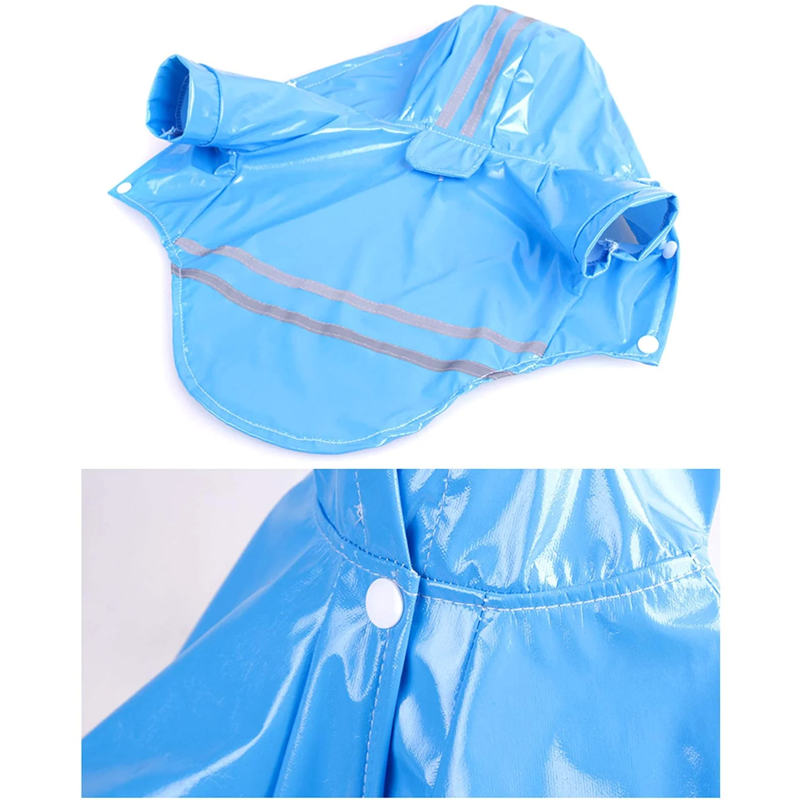 Impermeabile per cani, cappotto per cani da compagnia alto impermeabile e traspirante con cappuccio, impermeabile leggero con catarifrangenti cani di piccola e media taglia (blu,) (Blue L (Pack of 1))