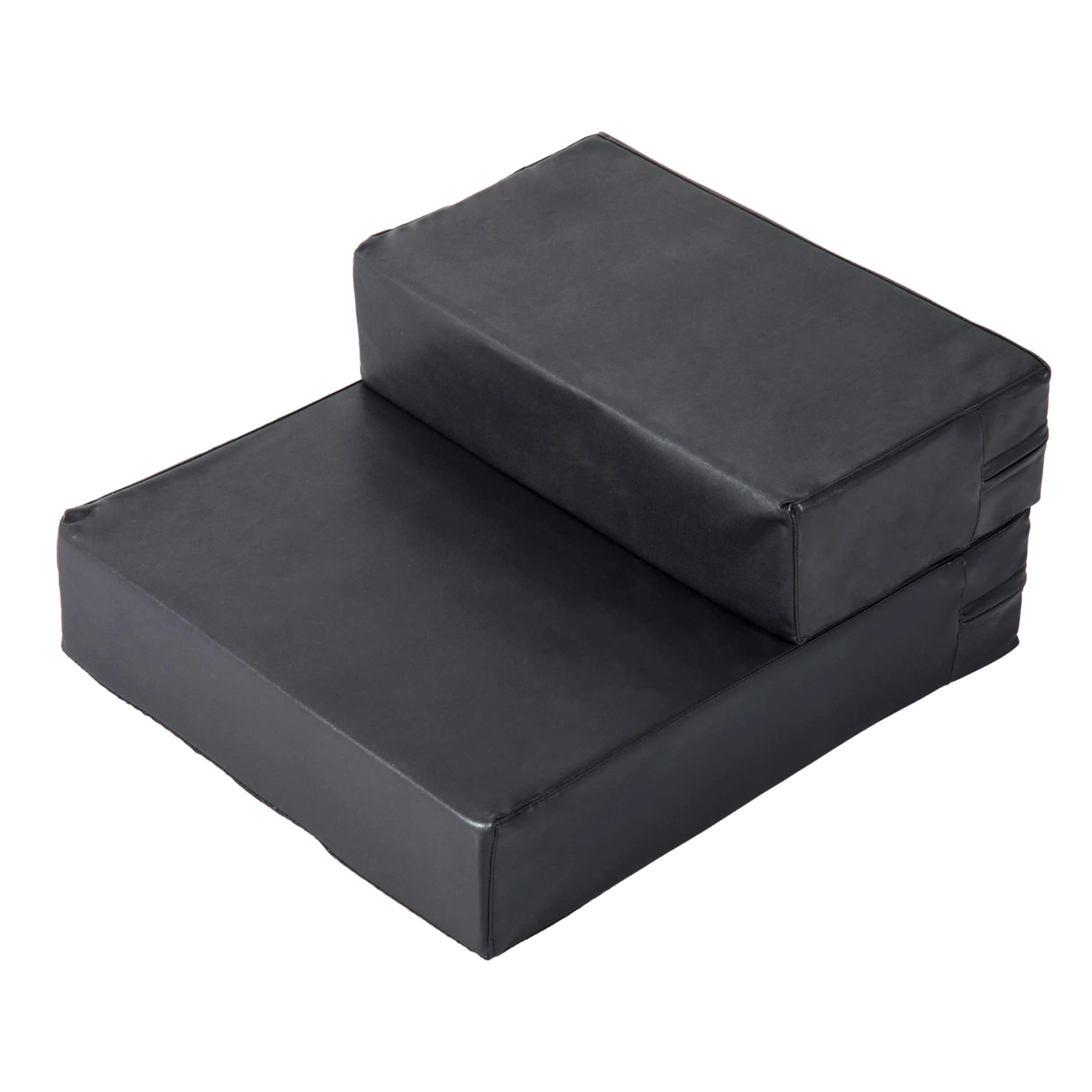 PawHut Scaletta per Cani a 2 Gradini con Cuscino, Scala per Cani in PU e Gommapiuma, 67x39x10 cm, Nero