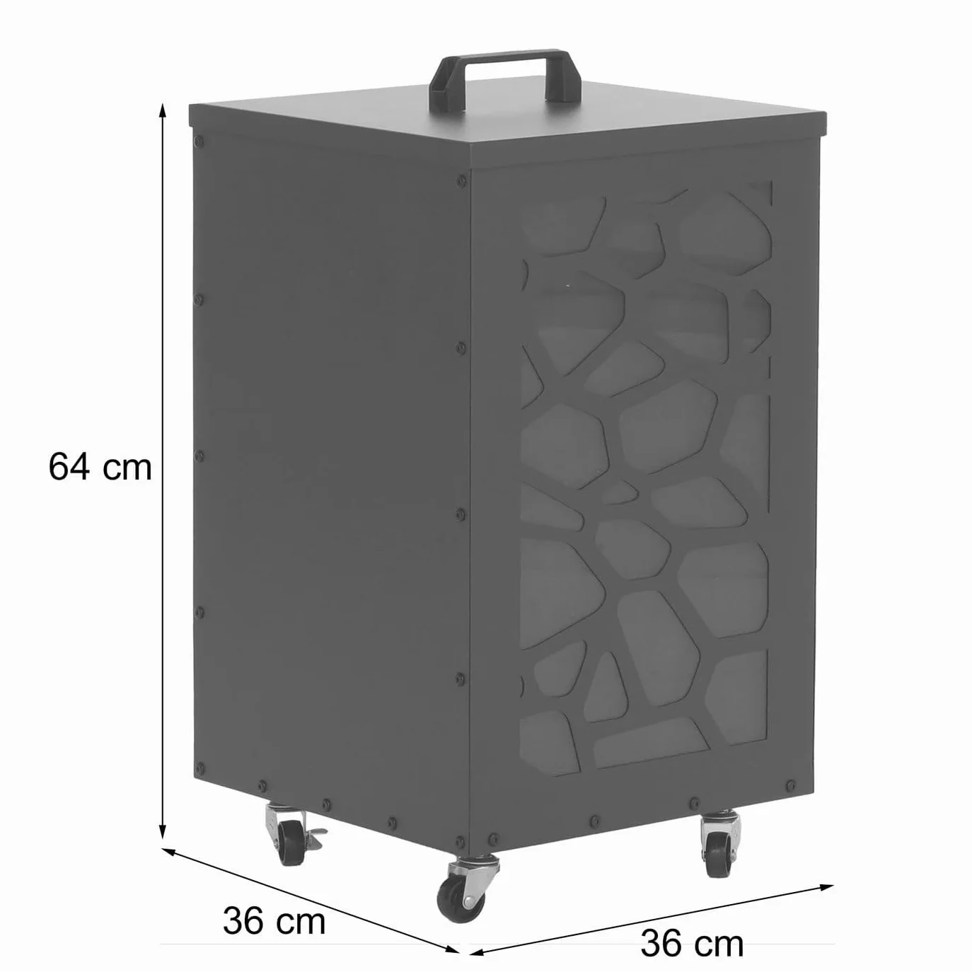 Mendler Contenitore per Pellet Nido Ape HWC-Q30 stoccaggio Pellet, con setaccio Filtro e rotelle 64x36x36cm - Bianco Grigio