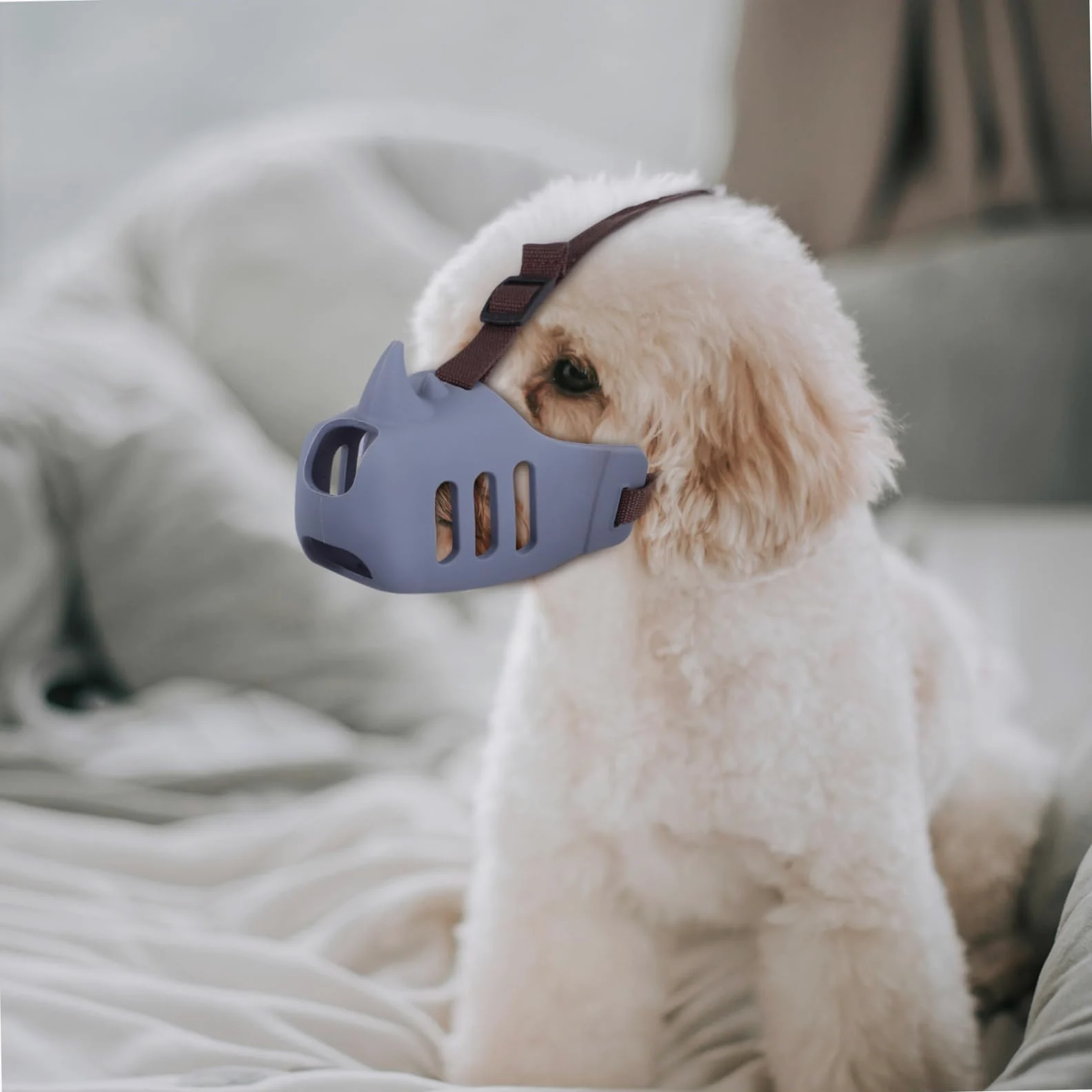 Museruola per Cani in Silicone Regolabile 3 Pezzi Antimorso Traspirante per Cani Piccoli e Medi Indossabilità Prolungata per Controllo Abbaio