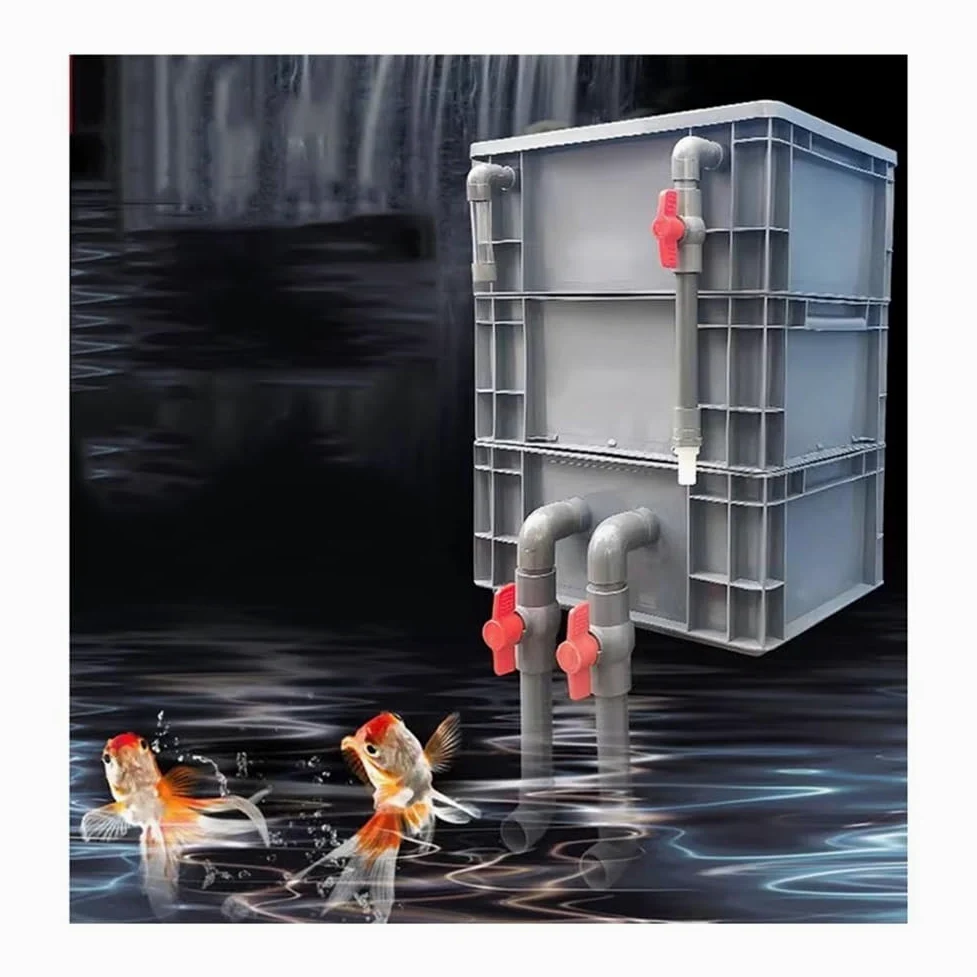 Kit di filtri per acquario, sistema di ciclo dell'acqua a 3 livelli per acquari e stagni, facile da pulire, montaggio rapido, ideale per acqua dolce e salata, soluzione di filtraggio efficiente