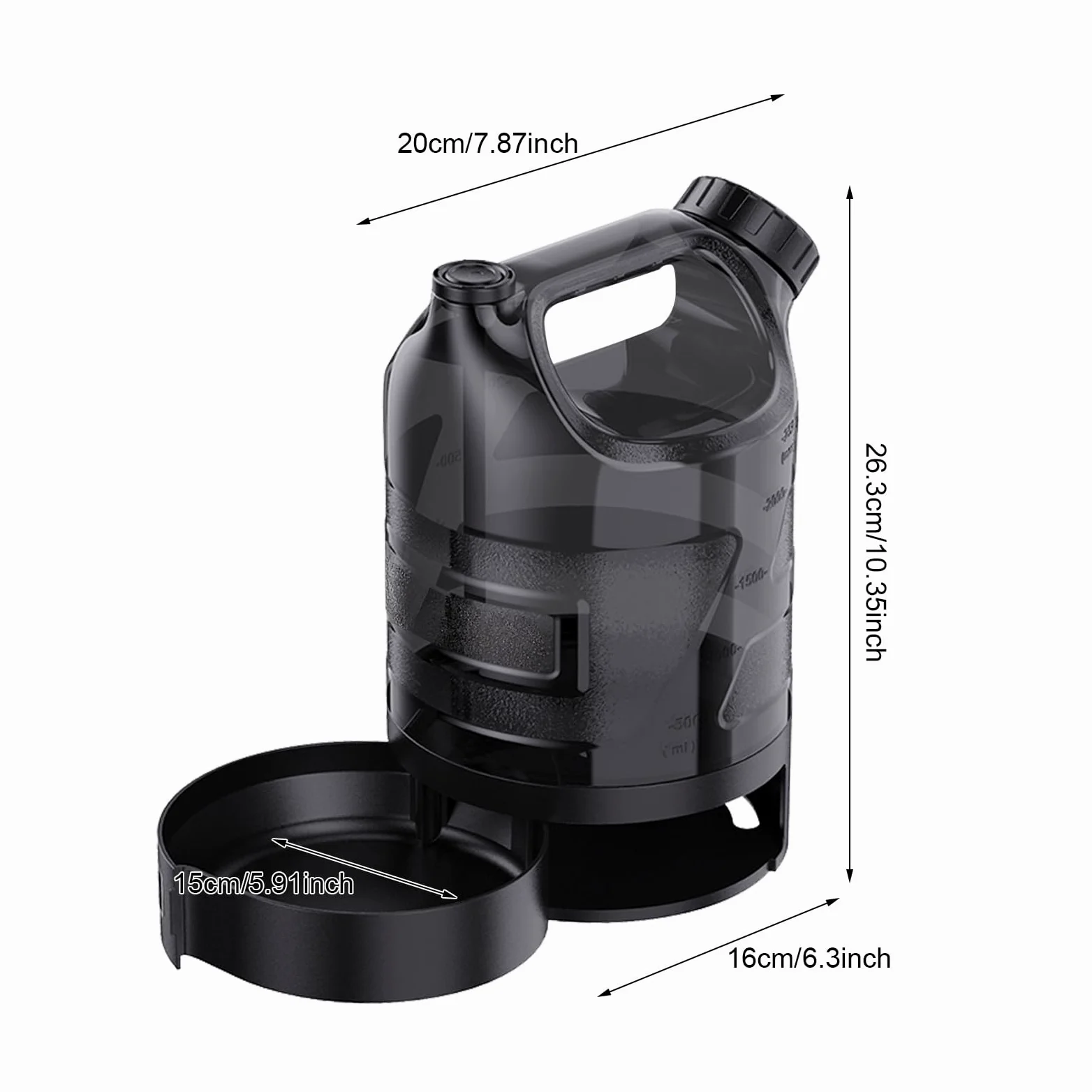 Borraccia per cani da 2500 ml, portatile, XXL, grande | Dispenser per acqua per cani da campeggio, a prova di perdite, per vacanze, escursioni, viaggi, appartamento