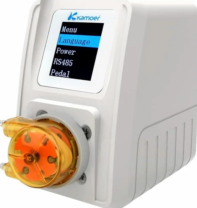 Kamoer M1-STP - Pompa a tubo intelligente 24 V, motore passo-passo regolabile, con flusso basso e controllo per acquari da laboratorio 0-88 ml/min