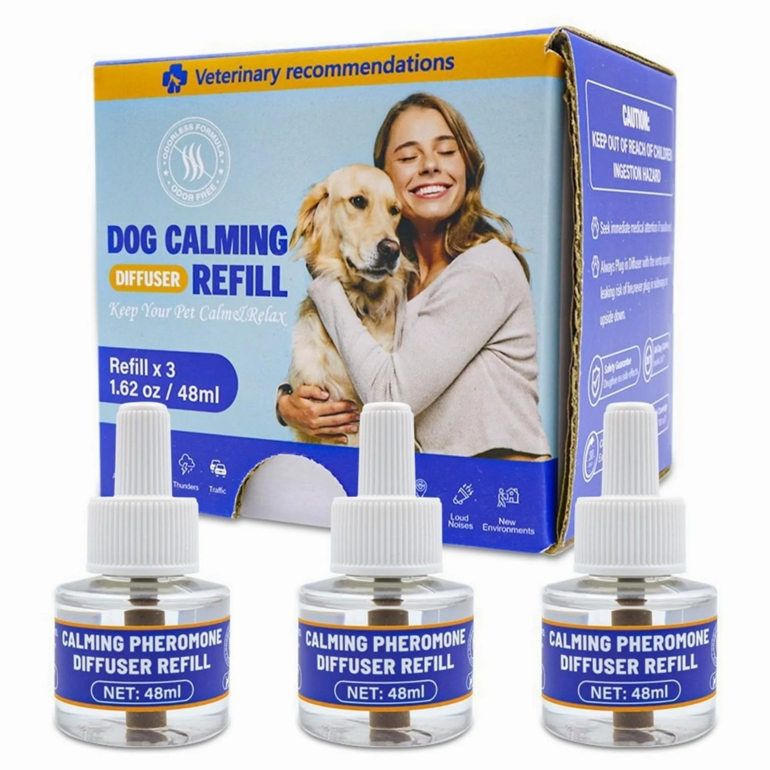 MEIION Ormeo Pet Diffusore,Diffusore Calmante per Cani,Feromoni Antistress,Aiuta i Cani Ansiosi a Rilassarsi,Facile da Usare,Adatto per Situazioni di Stress