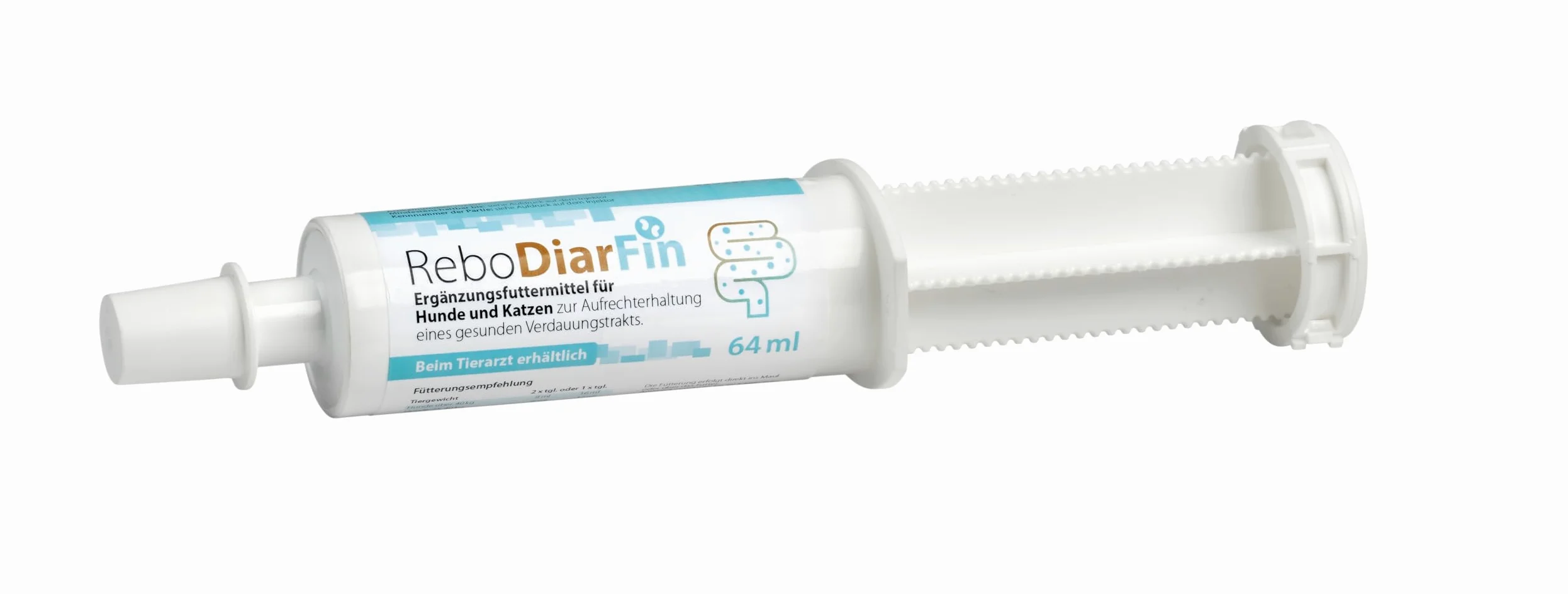 Pasta digestiva ReboDiarFin per cani e gatti 64 ml: supporto per indigestione, con pectina e caolino, arricchito con peptide di glutammina, mix probiotici e prebiotici
