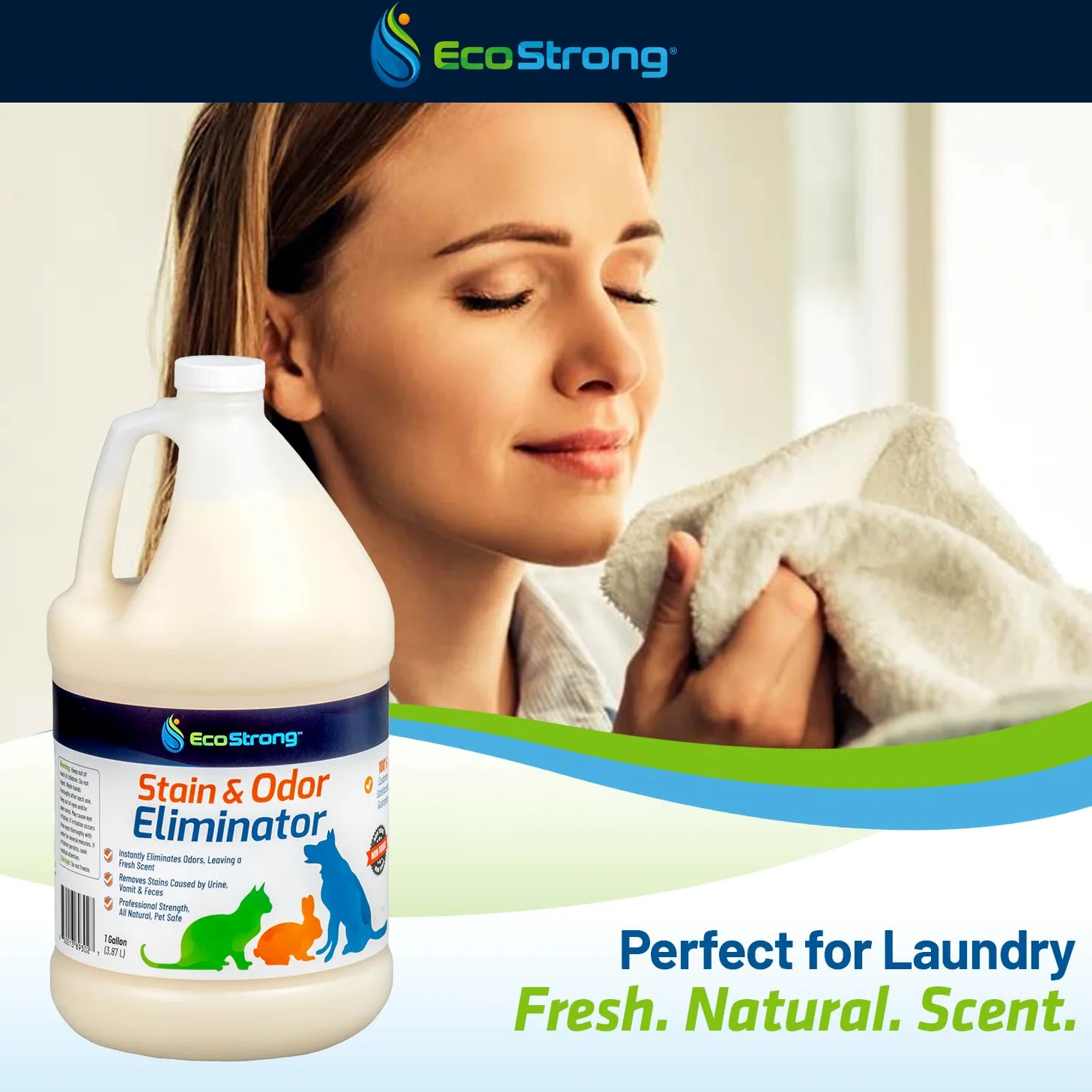 Eco Strong Smacchiatore e elimina gli odori: detergente per tappeti e odori di animali domestici, detergente enzimatico per urina di cani e gatti, smacchiatore e deodorante spray, per pavimenti, erba