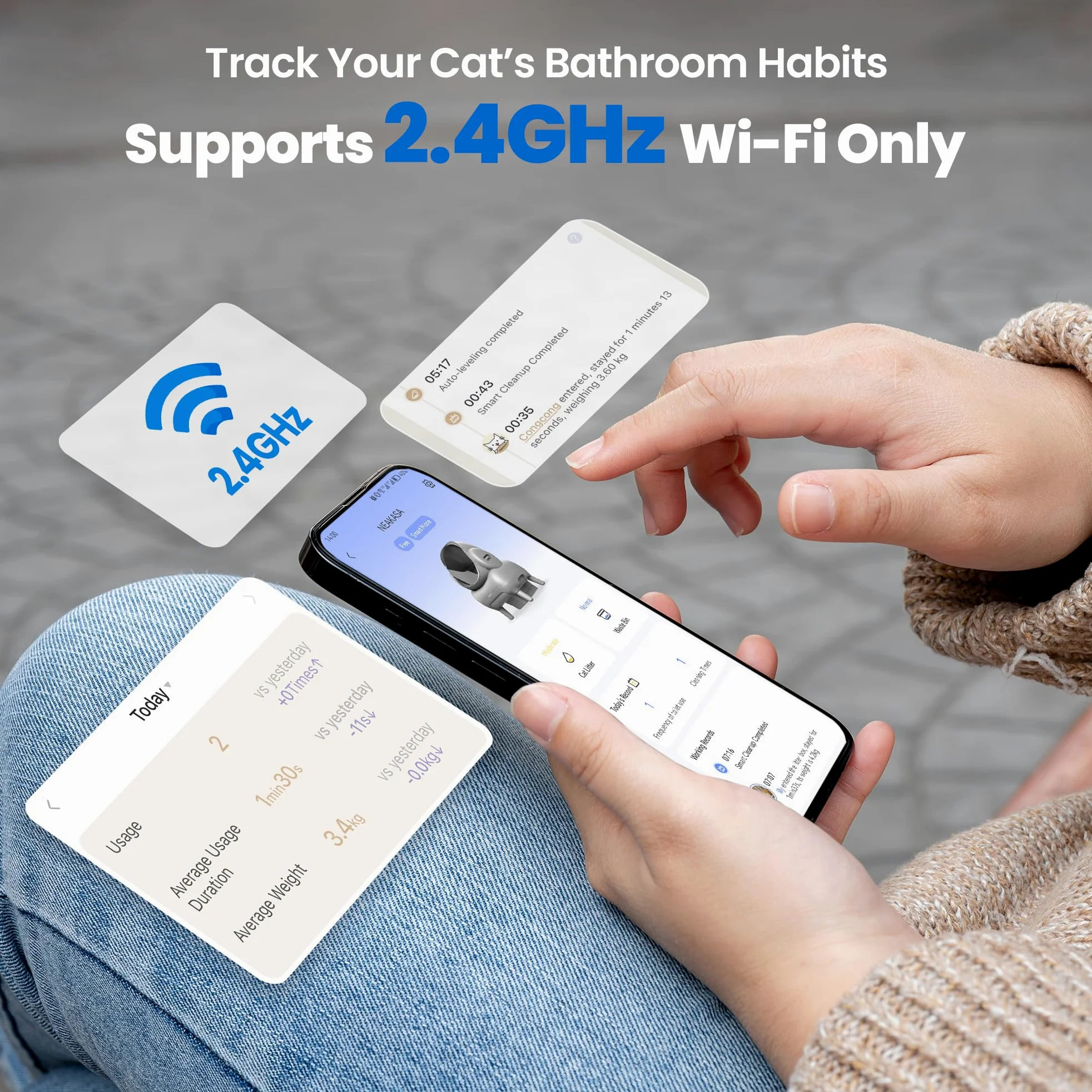 Neakasa M1 Lettiera Gatto Autopulente Aperta Grande XXL, Controllo APP, Smaltimento dei Rifiuti Senza Odori, Sacchetti e Tappeto Lettiera gatto, per Più Gatti
