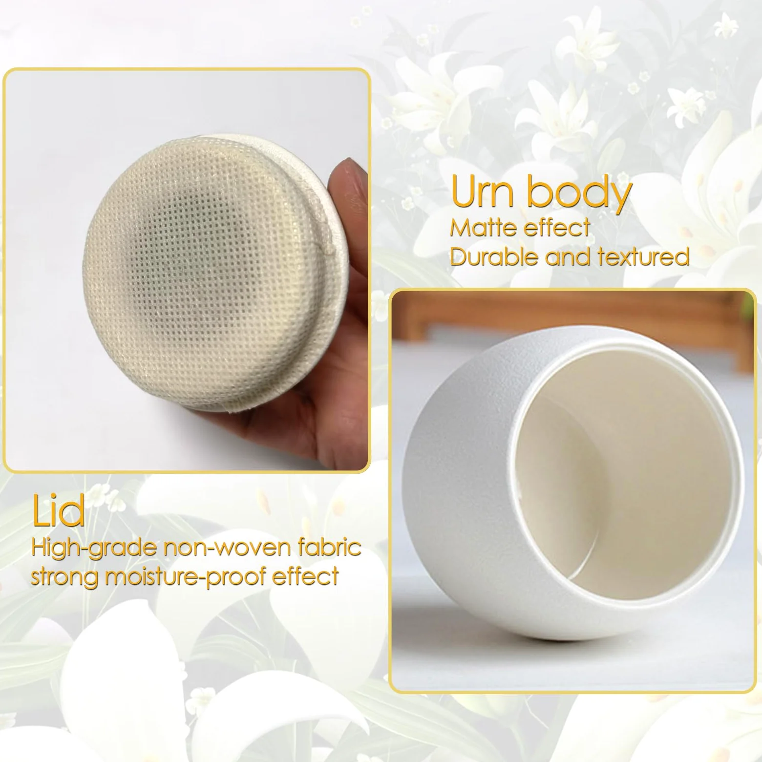 Urna per ceneri di gatto in ceramica opaca, realizzata a mano, idea regalo, bianca, L