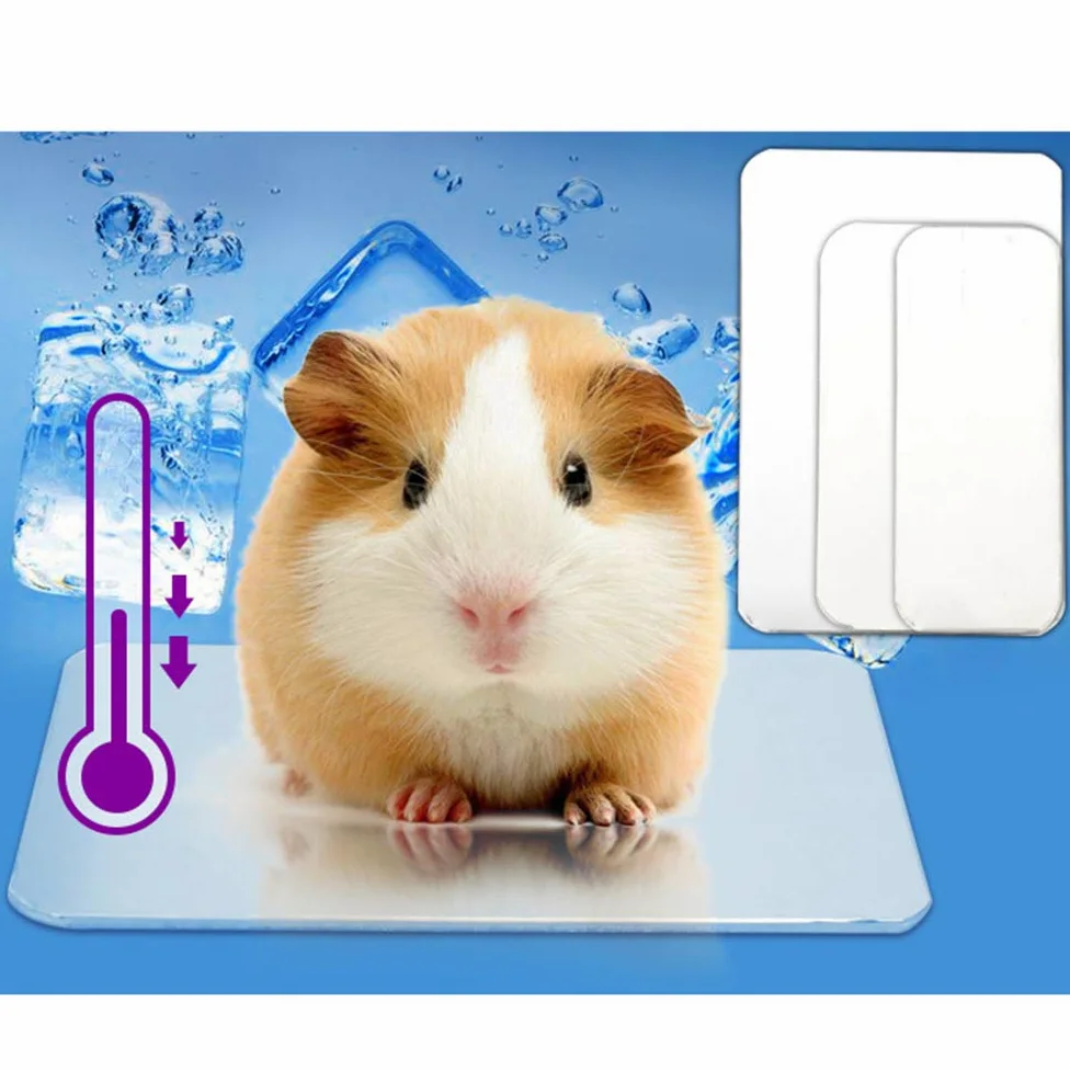 VILLCASE Tappetino di Raffreddamento in Metallo Argento per Conigli e Criceti, Piastra Rinfrescante Estiva Funzione Dissipazione Calore, per Piccoli Animali Domestici