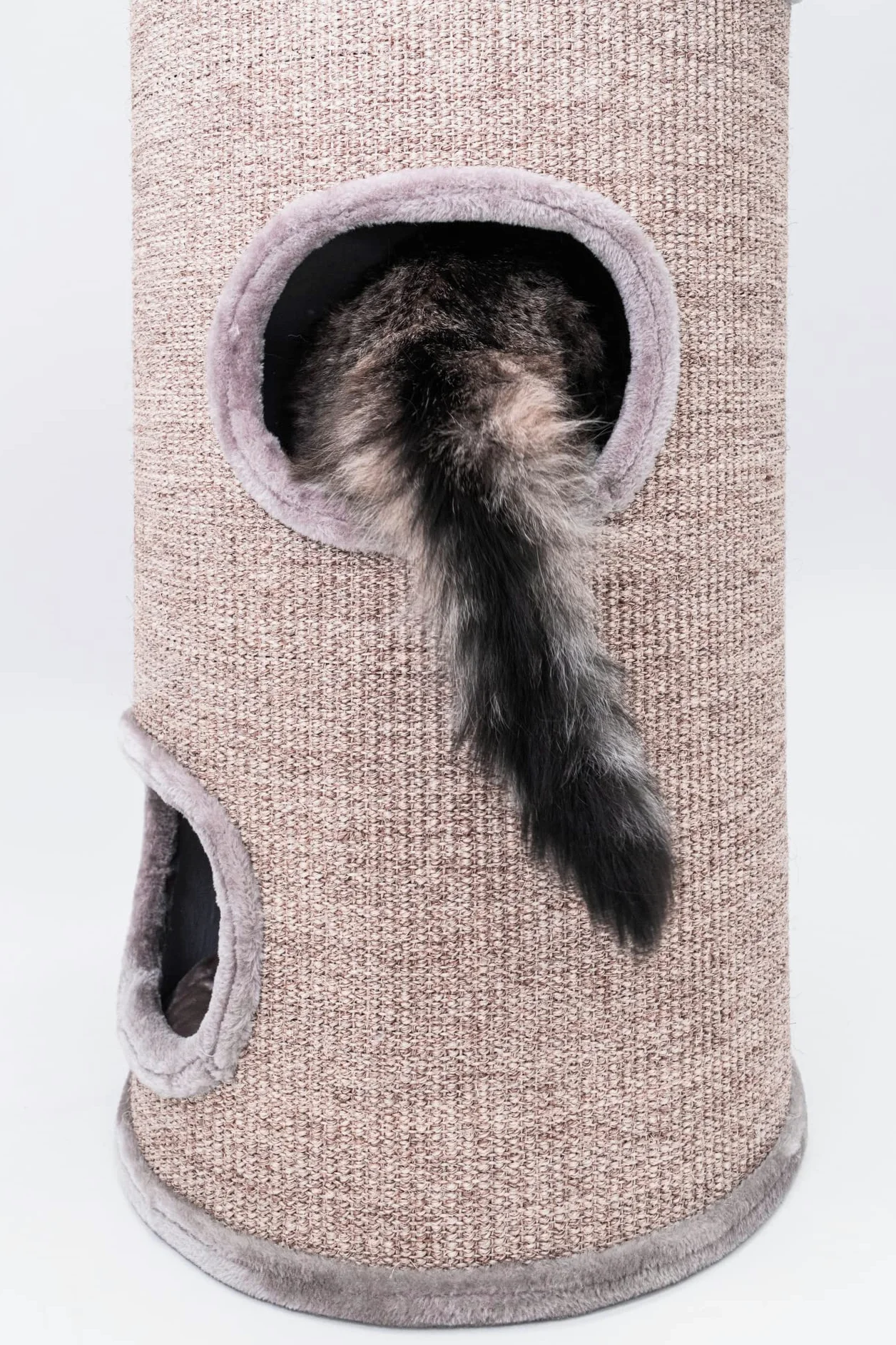 Petrebels Tiragraffi per gatti, XXL, 110 cm, con 3 ingressi, in sisal, extra largo, Ø 45 e pesante per la stabilità, cupola 110, cupola per gatti e torre da arrampicata per gatti, cappuccino