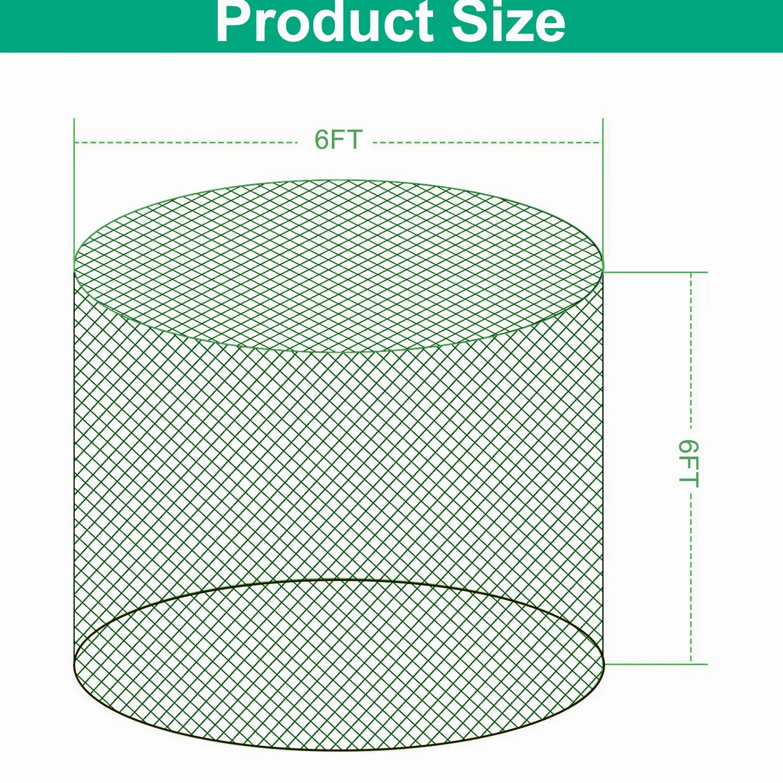 Rete per fieno con balle rotonde, diametro 180 x altezza 180 cm, rete per mangimi a maglia stretta, 4,5 cm, stabile rete per cavalli, lunga durata per prolungare il tempo di mangiare (rotondo)
