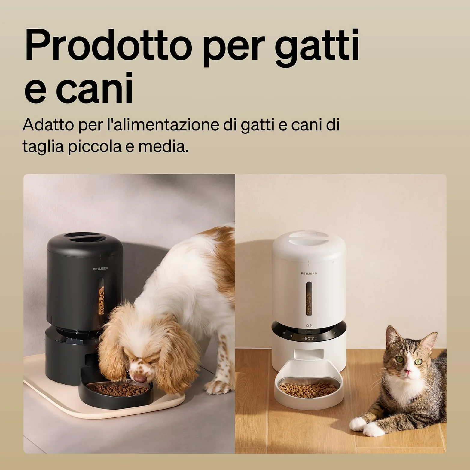 PETLIBRO Mangiatoia Automatica per Gatti da 5 Litri con APP - Mangiatoia per Cani WiFi 5G e 2.4G Sensore Cibo Basso e Blocco