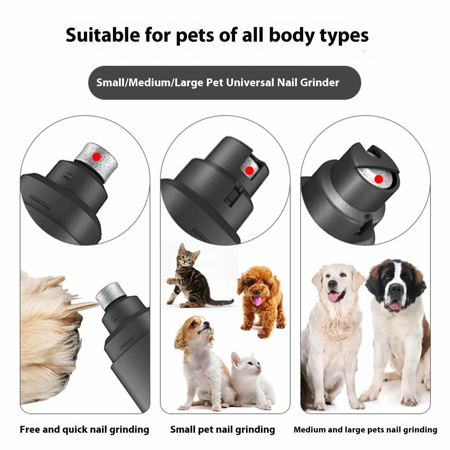 USB Ricaricabile Chiodi Del Cane Trimmer 2 Modalità di Regolazione Silenzioso Unghie Grinder Per Pet Uso quotidiano Gatti Efficiente Grooming Strumento Cane Nail Trimmer