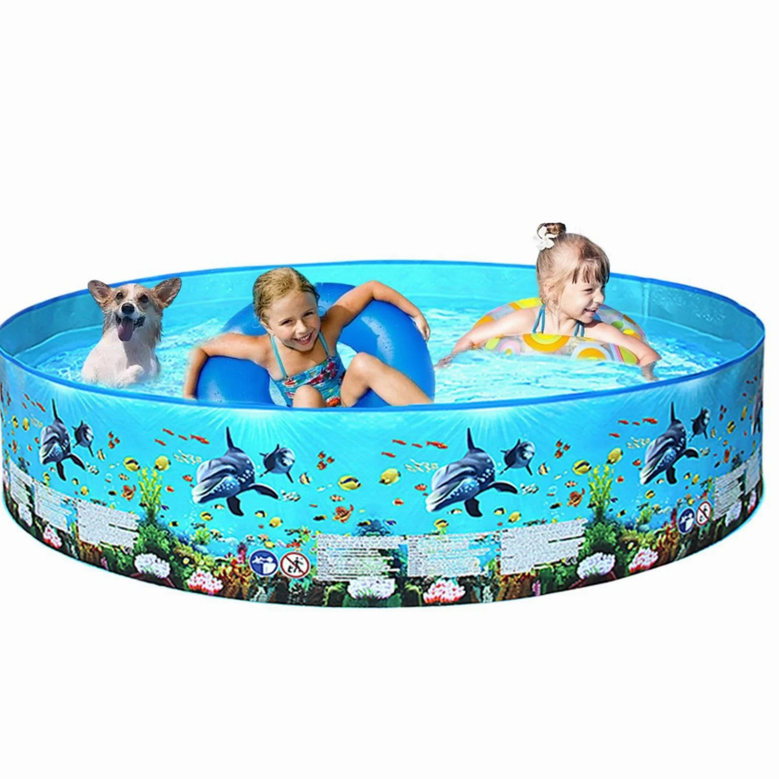 Piscina Rigida Pieghevole Vasca Non Gonfiabile Per Feste E Nuoto All'Aperto | Piscina Ad Acqua Con Pareti Rigide Per Giardino, Cortile, Retrocortile, Corte, Prato, Patio, , Adulti, Bambini