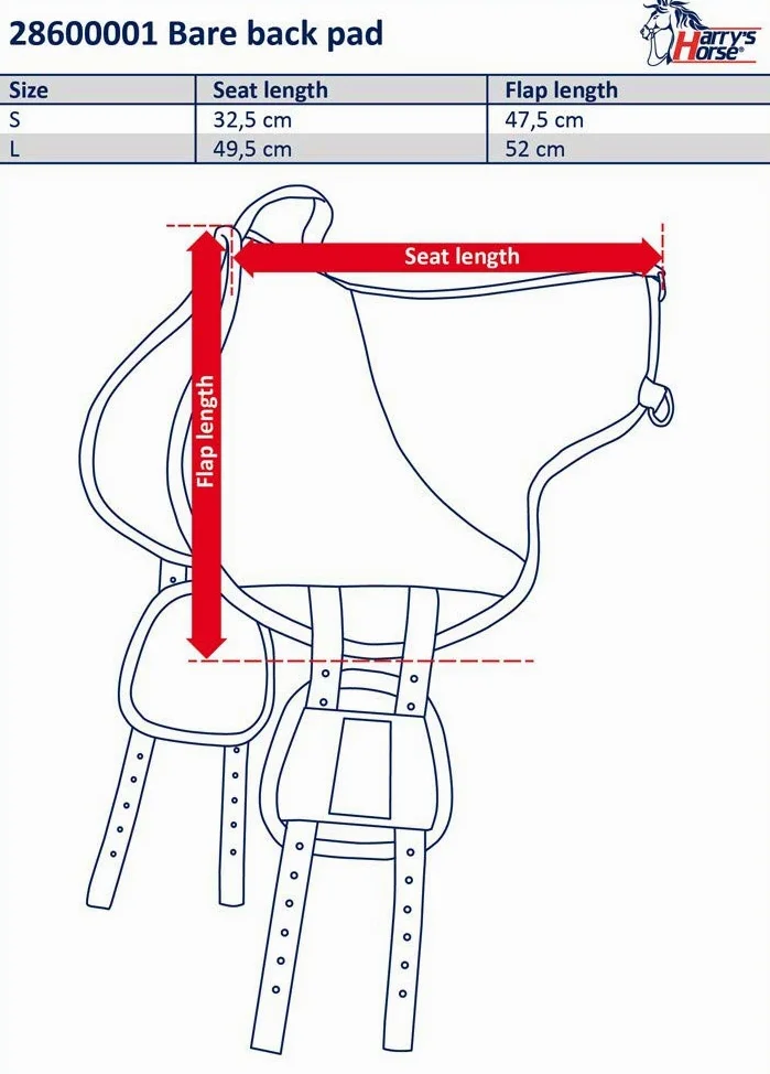 Harry's Horse Bareback Pad - Cuscino antislip da equitazione, senza albero, misura L