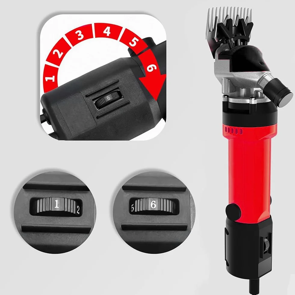 Tosapecore Tosatrice Elettrica Professionale per Pecore Capre Lama Alpaca con Motore 550W Regolabile 6 Velocità Valigetta e Accessori Inclusi