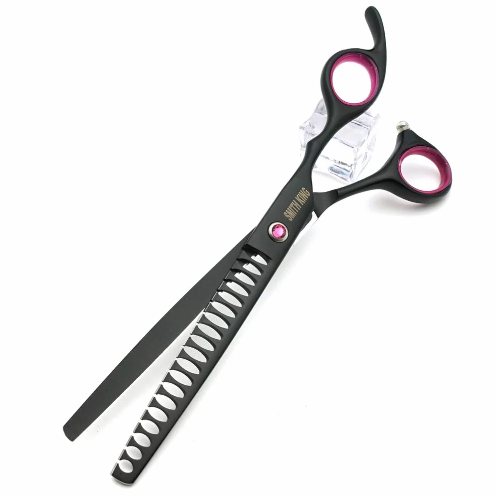 Set di Forbici Professionali per Toelettatura Cani - 17,8 cm, 4 Pezzi: Dritte, Sfoltitrici, Curve, Chunker Con Pettine