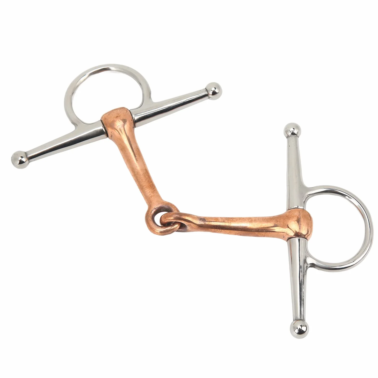 Filetto per Guancia Piena per Cavallo, Filetto per Cavallo da 125 Mm, Filetto per Cavallo con Bocca in Acciaio Inossidabile, Anello Sciolto per Cavallo in Rame, Filetto per Cavallo da Masticare