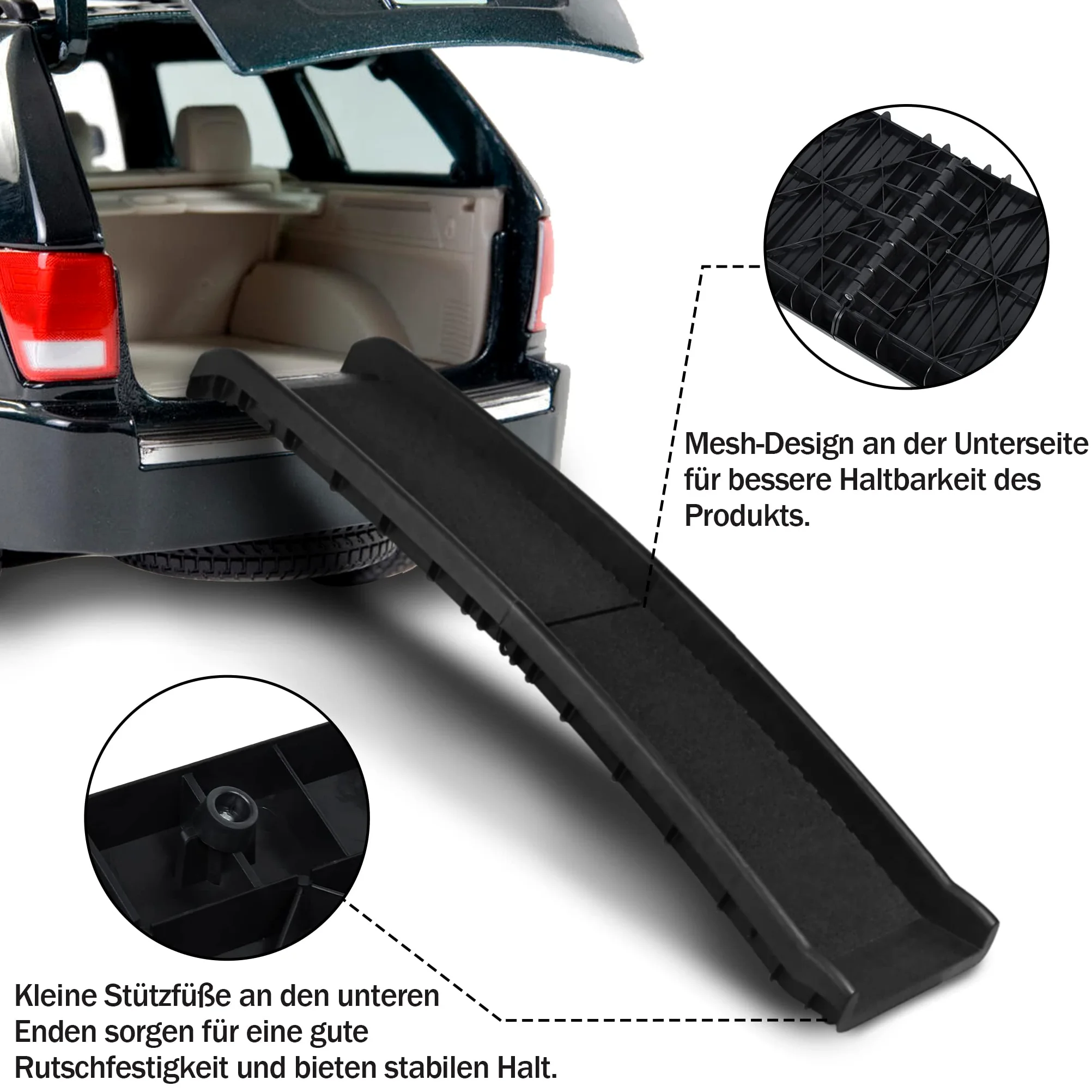 ACXIN Rampa per cani pieghevole, per auto, pieghevole, in plastica, antiscivolo, fino a 90 kg, 156 x 40 cm