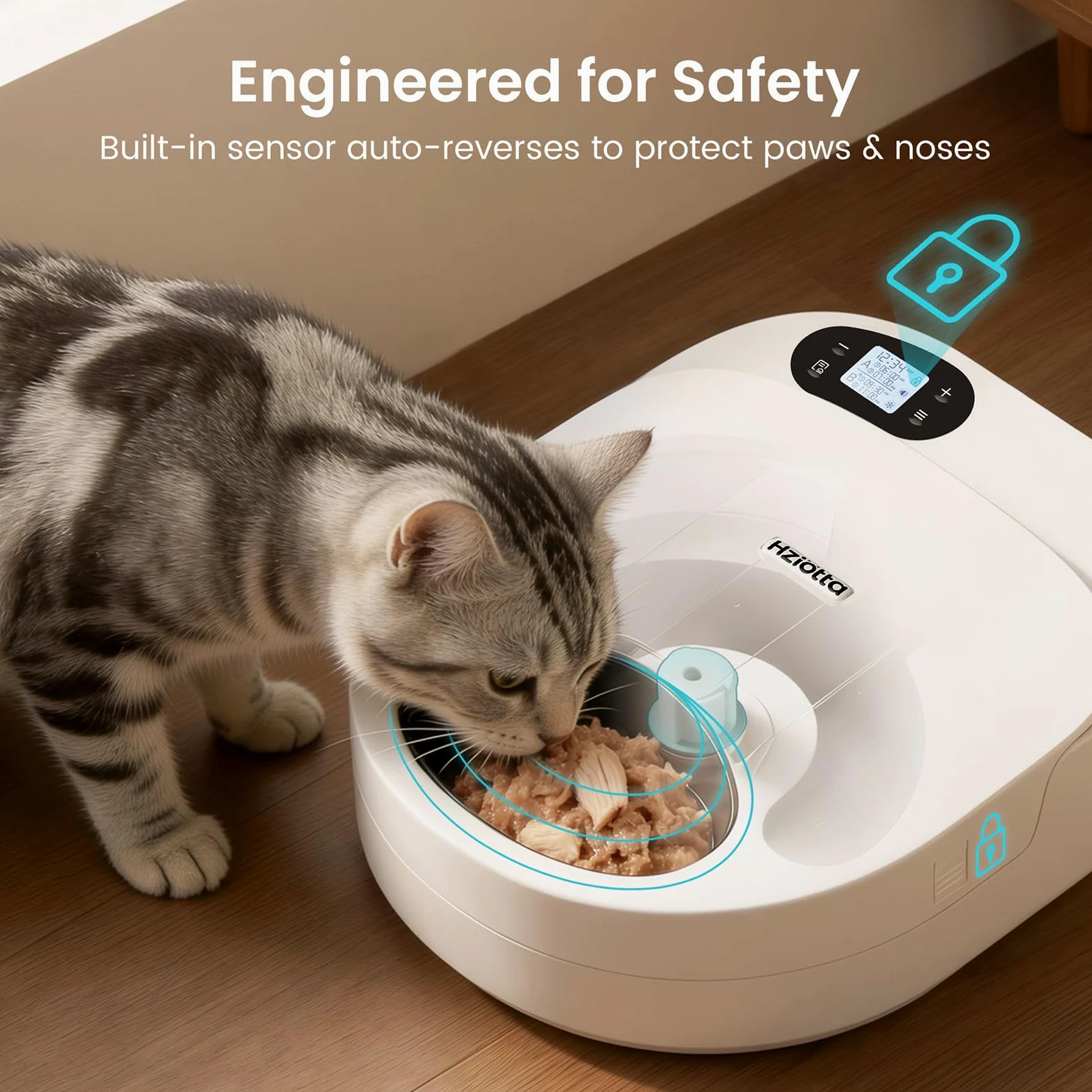 Mangiatoia automatica per gatti con raffreddamento, senza pacchetti refrigeranti, 48 ore di freschezza, per cibo umido e secco, timer per controllo delle porzioni, orari di lavoro e weekend