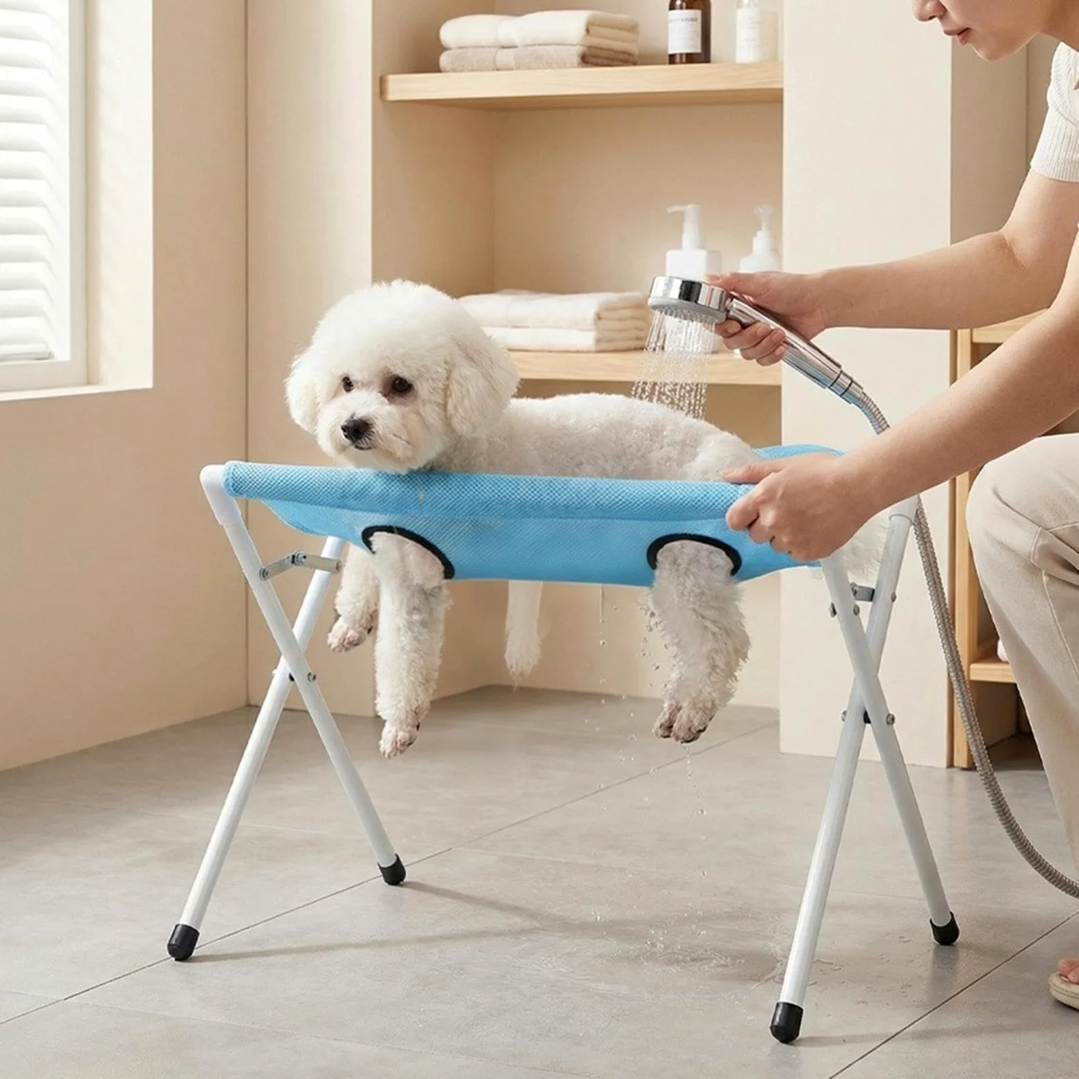 Tavolo da toelettatura per cani traspirante a 8 fori resistente ai morsi | Tavolo da toelettatura per animali pieghevole pieghevole con fori, Tavolo da toelettatura per animali portatile portatile con
