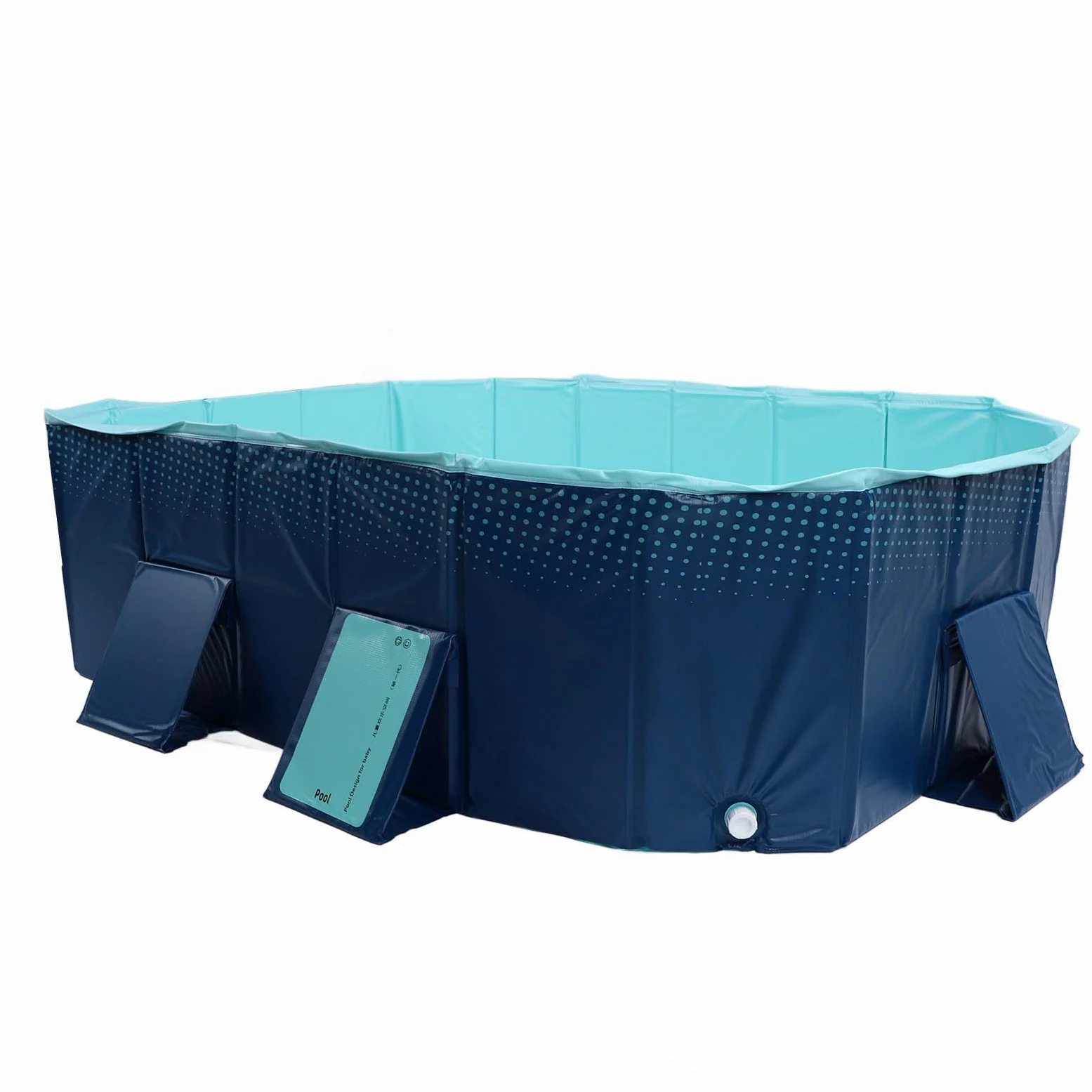 Piscina pieghevole per cani, piscina portatile in plastica rigida per cani e gatti, vasca da bagno all'aperto per animali domestici, dimensioni 1,85 m, facile da usare e riporre