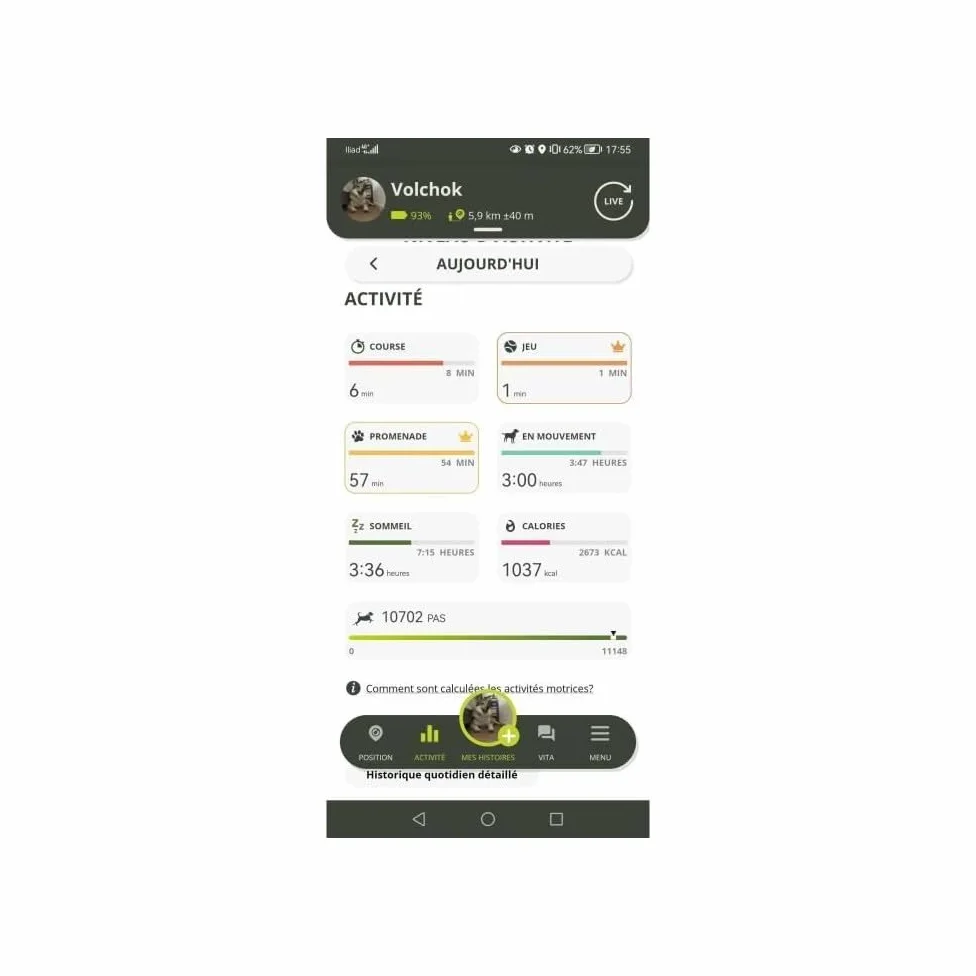 Kippy EVO | GPS per Cani - Localizzatore per Cani e Gatti Impermeabile con GPS per collare - Tracker di Attività e Salute del tuo Cane, con Recinto Digitale e Notifiche - Colore Grigio