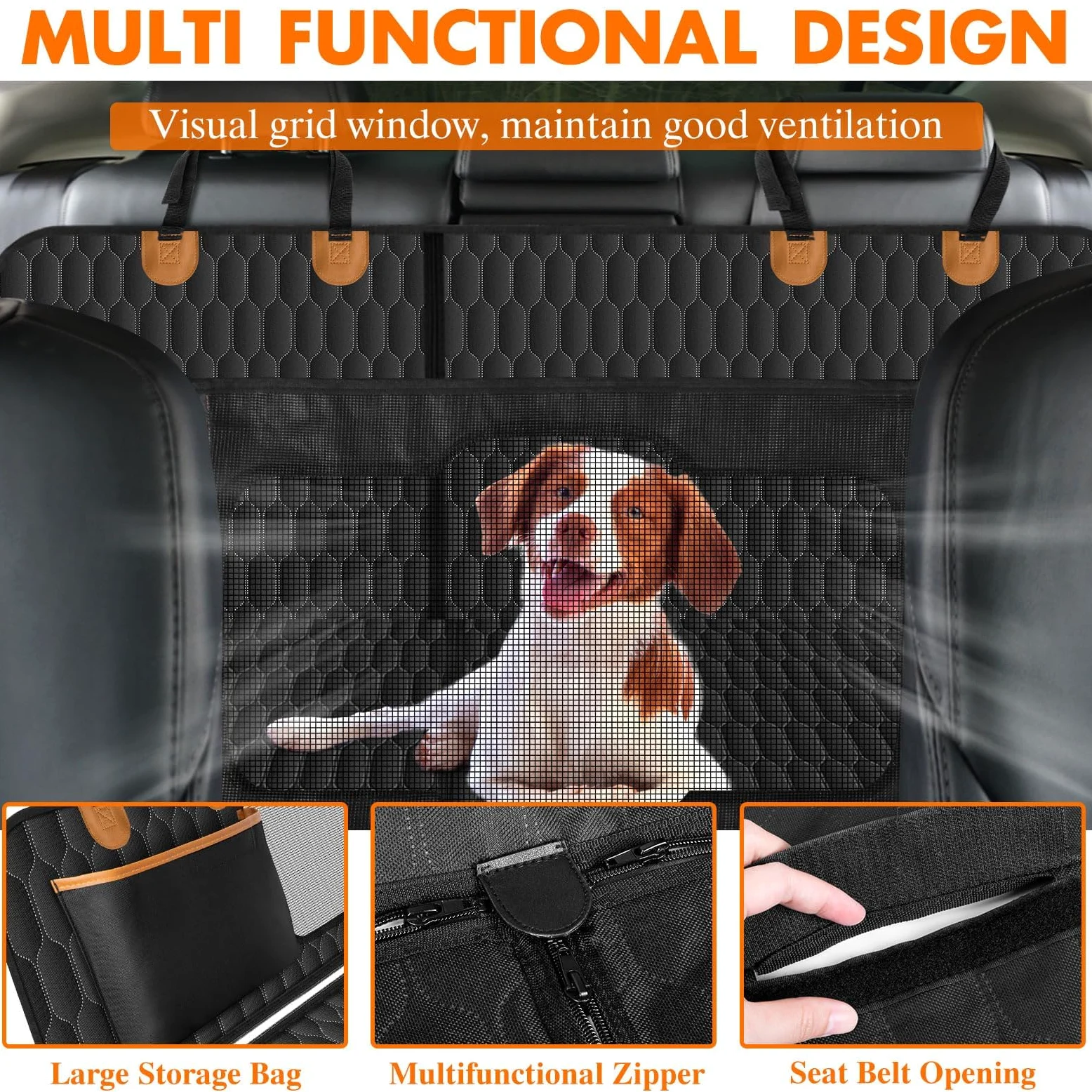 Coprisedile Posteriore Auto per Cani per Renault Kadjar/Scenic/Rafale/Symbioz, Telo Posteriore Auto per Animali Domestici, 600D Oxford Impermeabile Protezione per Sedile per Animali,B