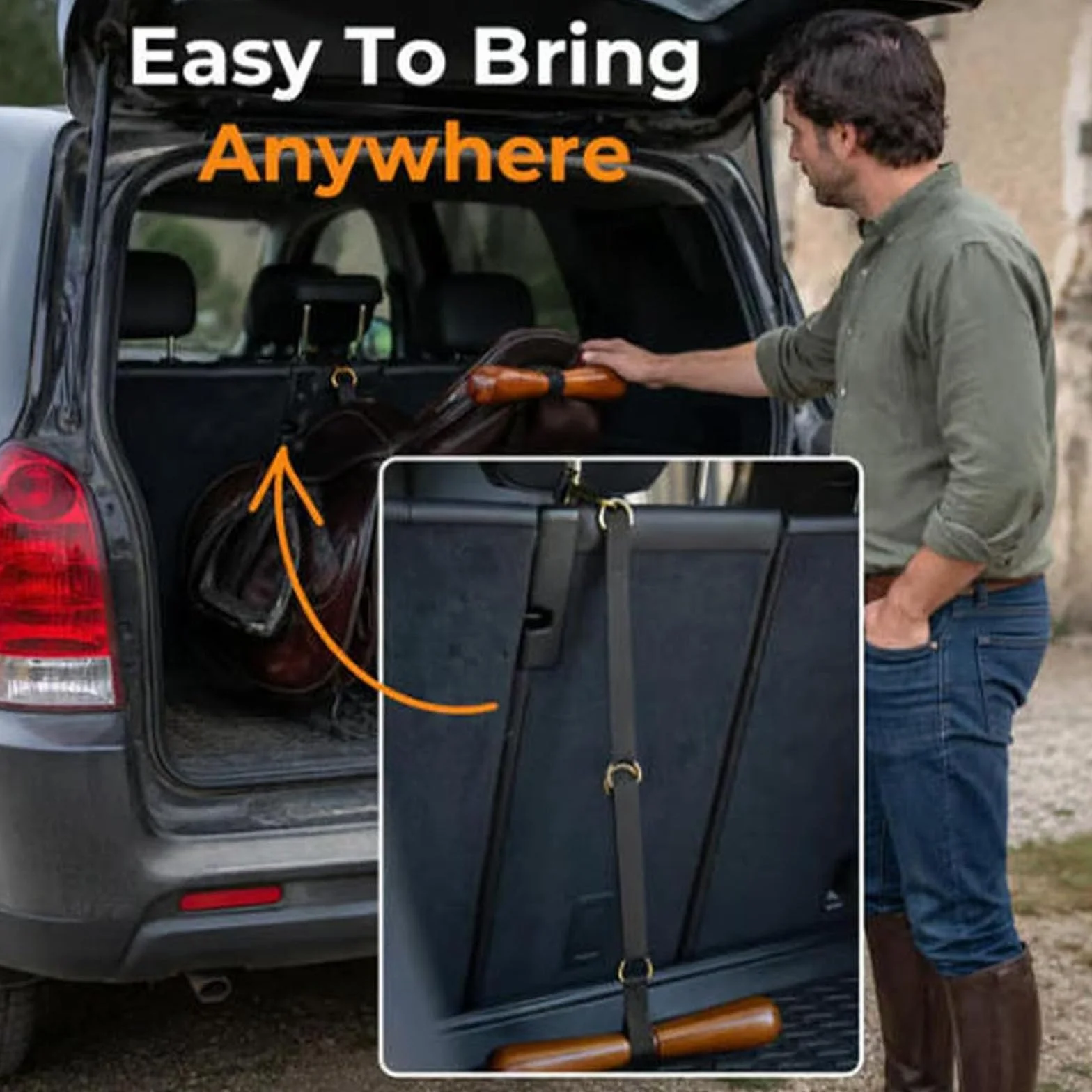 Supporto a T a forma di sella, porta selle portatile con cinghia di supporto a T, regolabile, da parete, per selle western e inglesi, per scuderia, rimorchio per cavalli (mix)