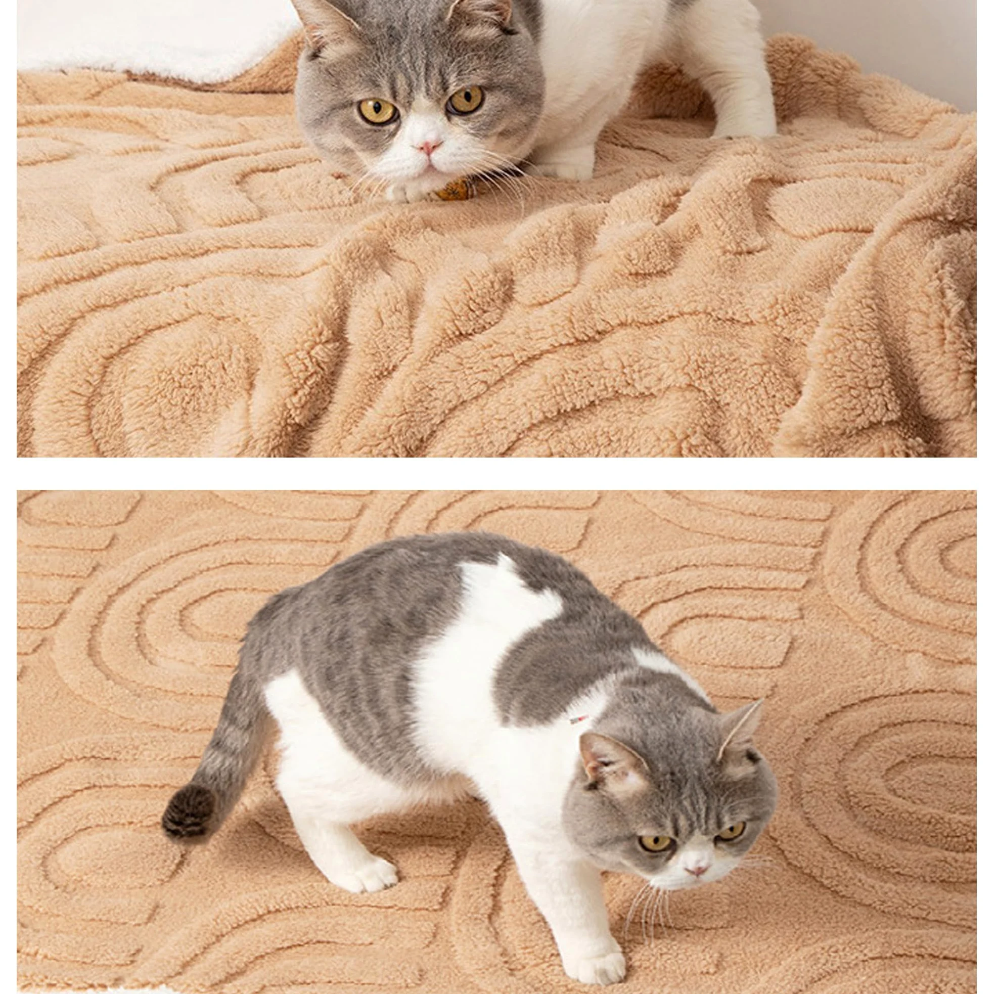 Coperta per animali domestici grande, versatile per cani, gatti e gatti, coperta calmante per letto, divano, lavabile in lavatrice, coperta per animali domestici (grigio chiaro, 180 x 160 cm)